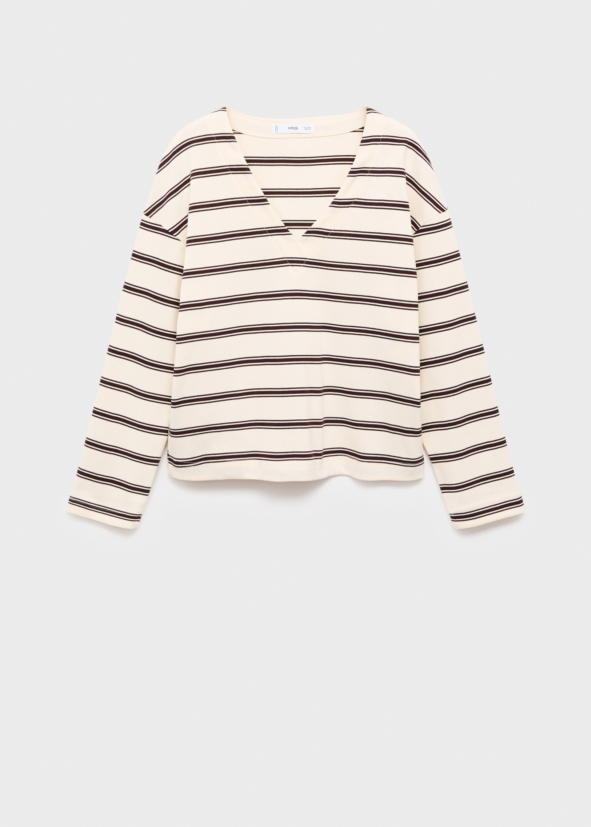 Striped cotton-blend sweatshirt - Article without model, Ecru. Ref: 17084145-00.