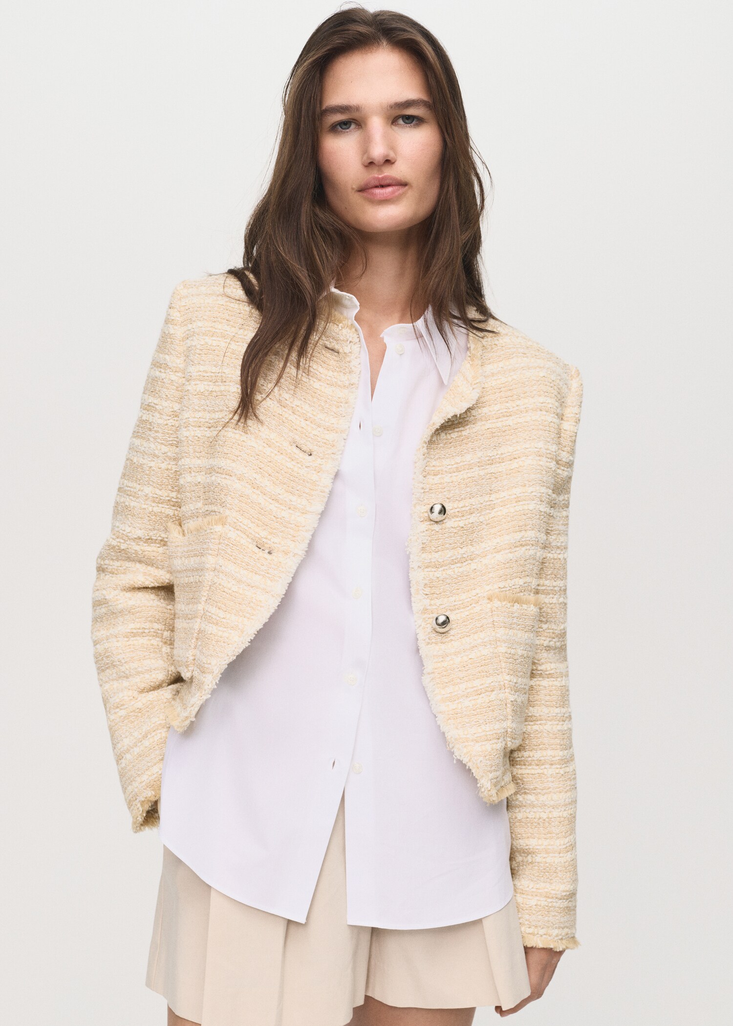 Tweed jacket with jewel buttons - Medium plane
