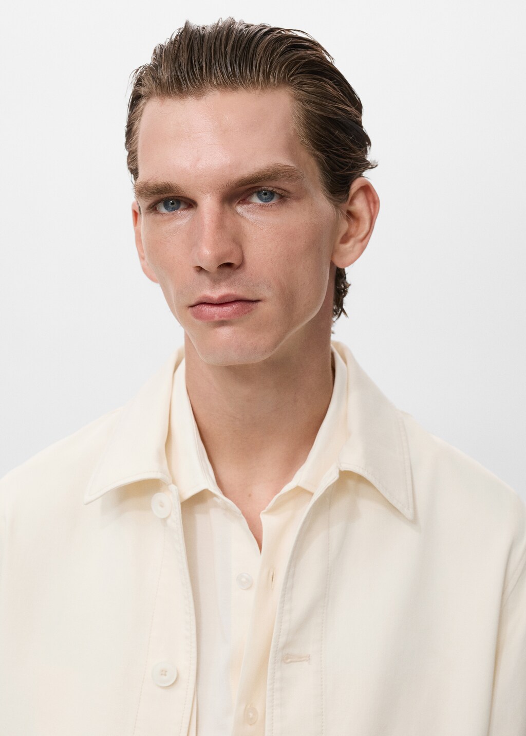 Straight cotton jacket with buttons