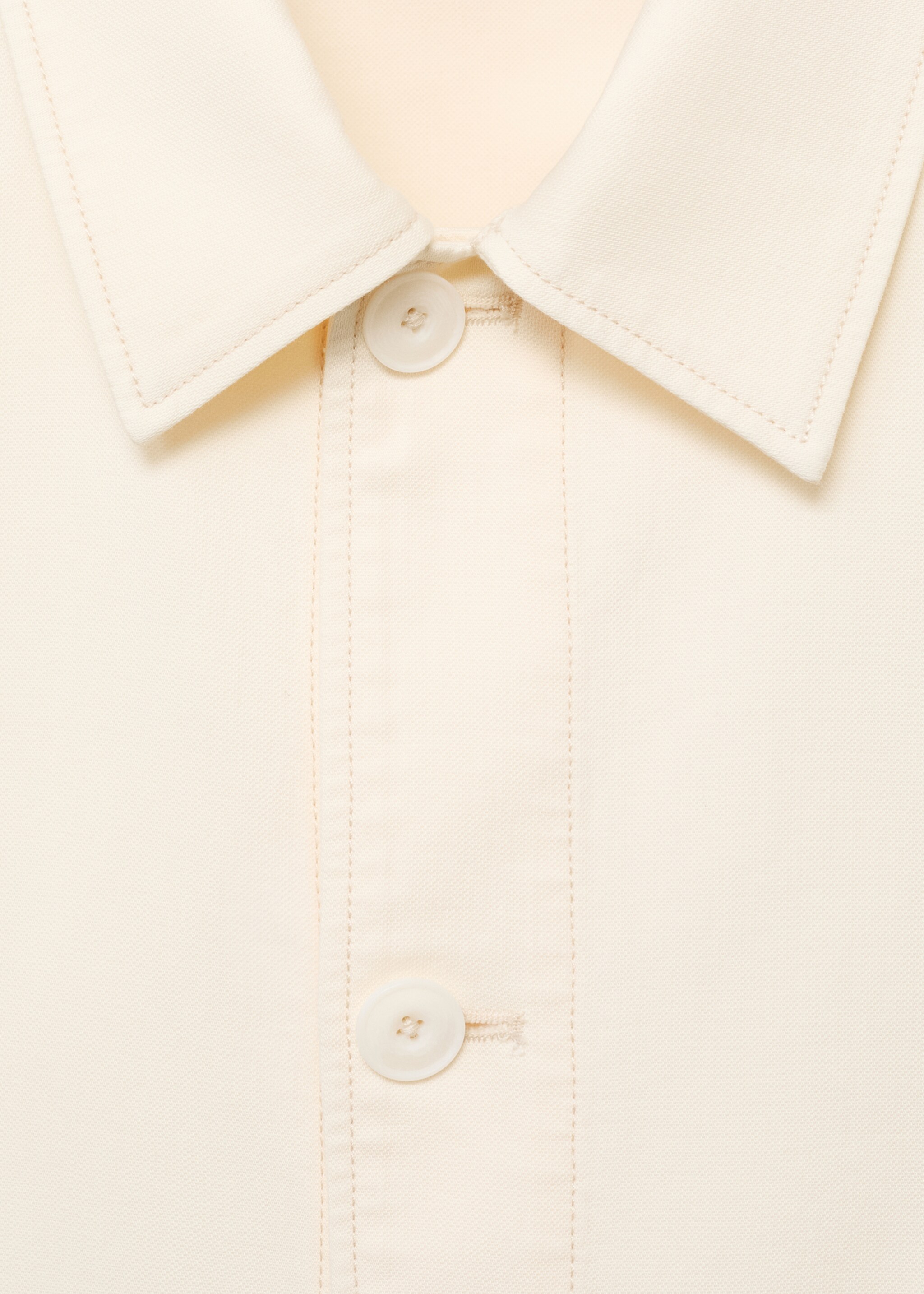 Straight cotton jacket with buttons - Details of the article 8, Ecru. Ref: 17084402-00.