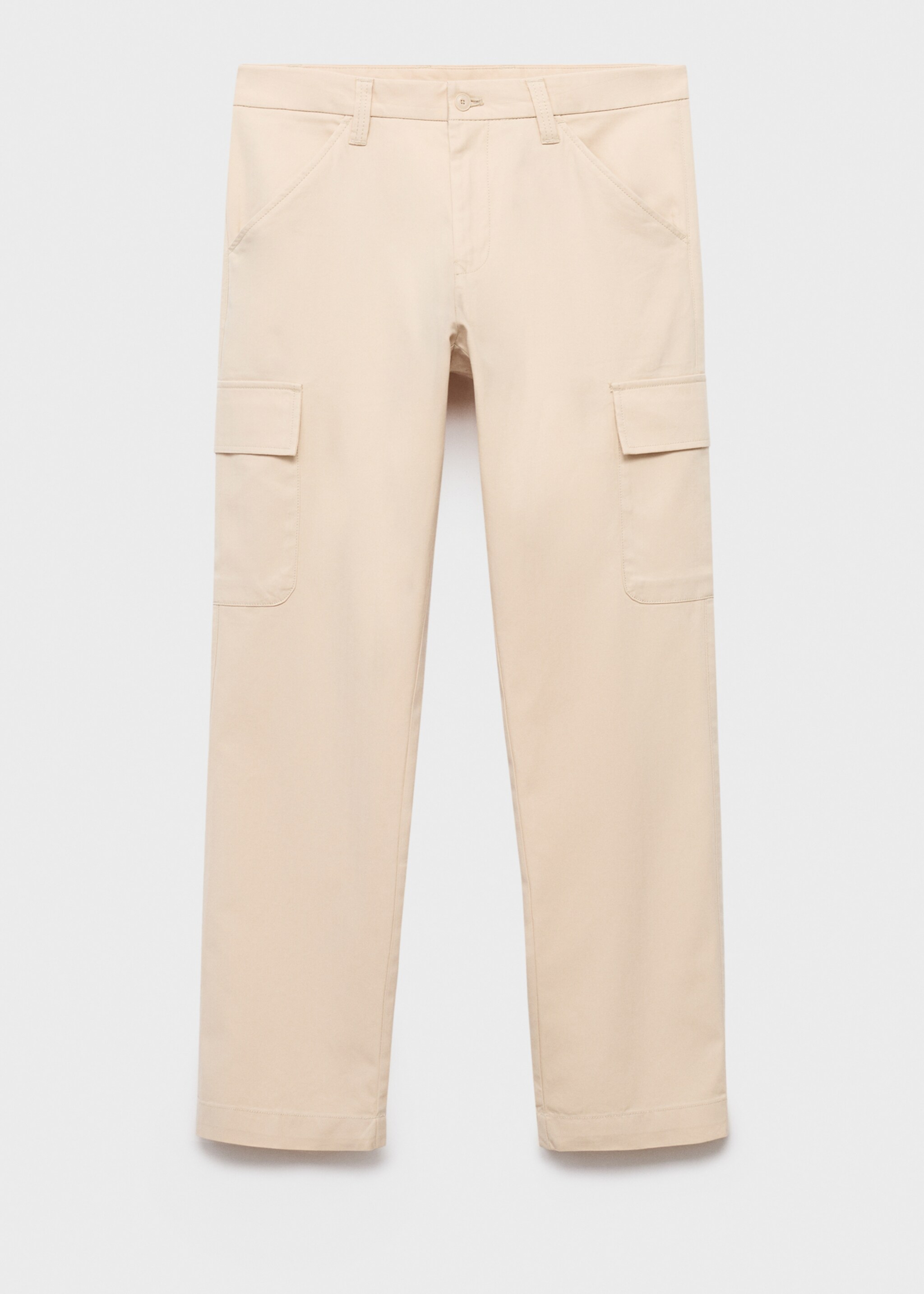 Cotton and lyocell cargo pants - Article without model, Beige. Ref: 17084404-00.