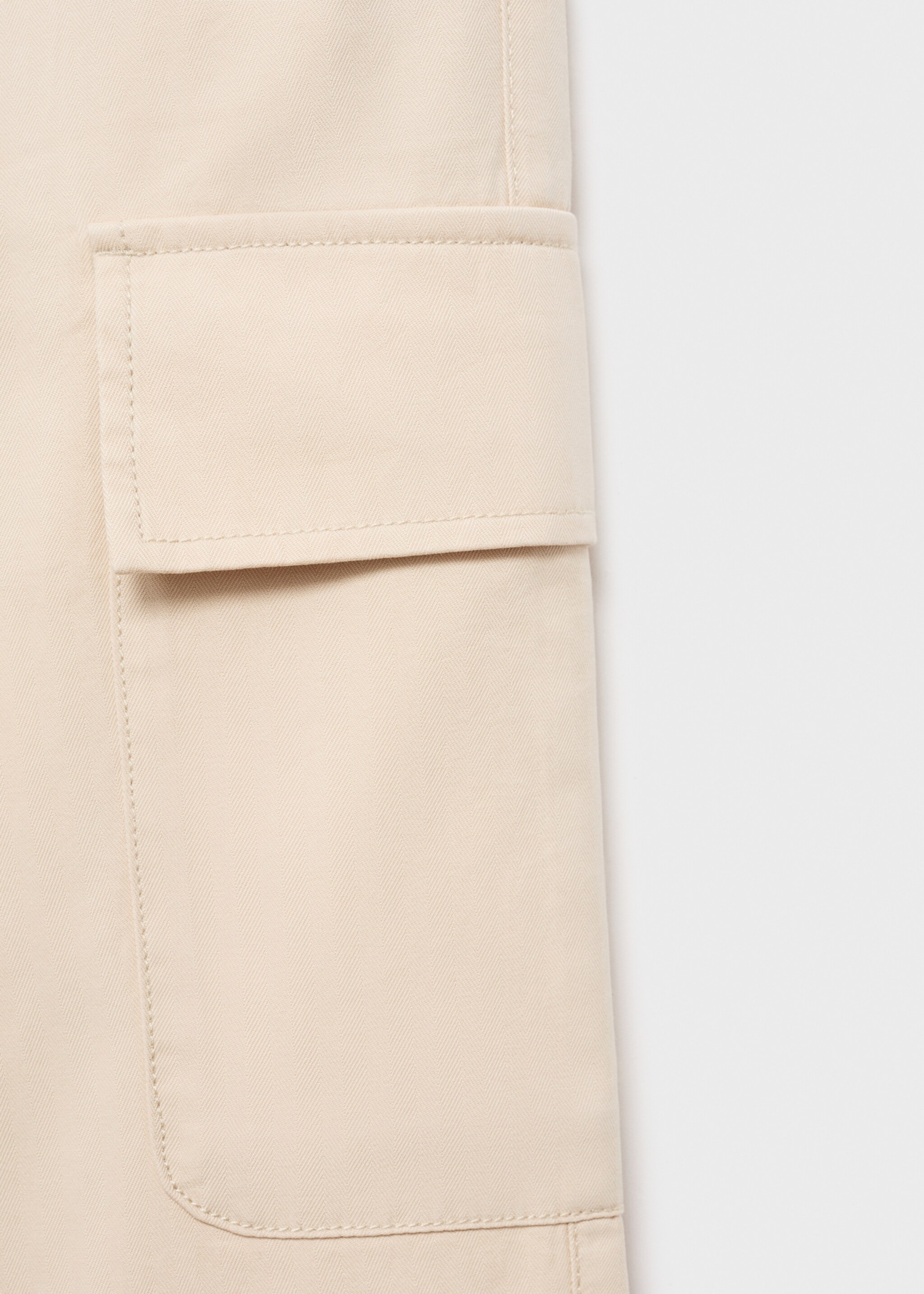 Cotton and lyocell cargo pants - Details of the article 8, Beige. Ref: 17084404-00.