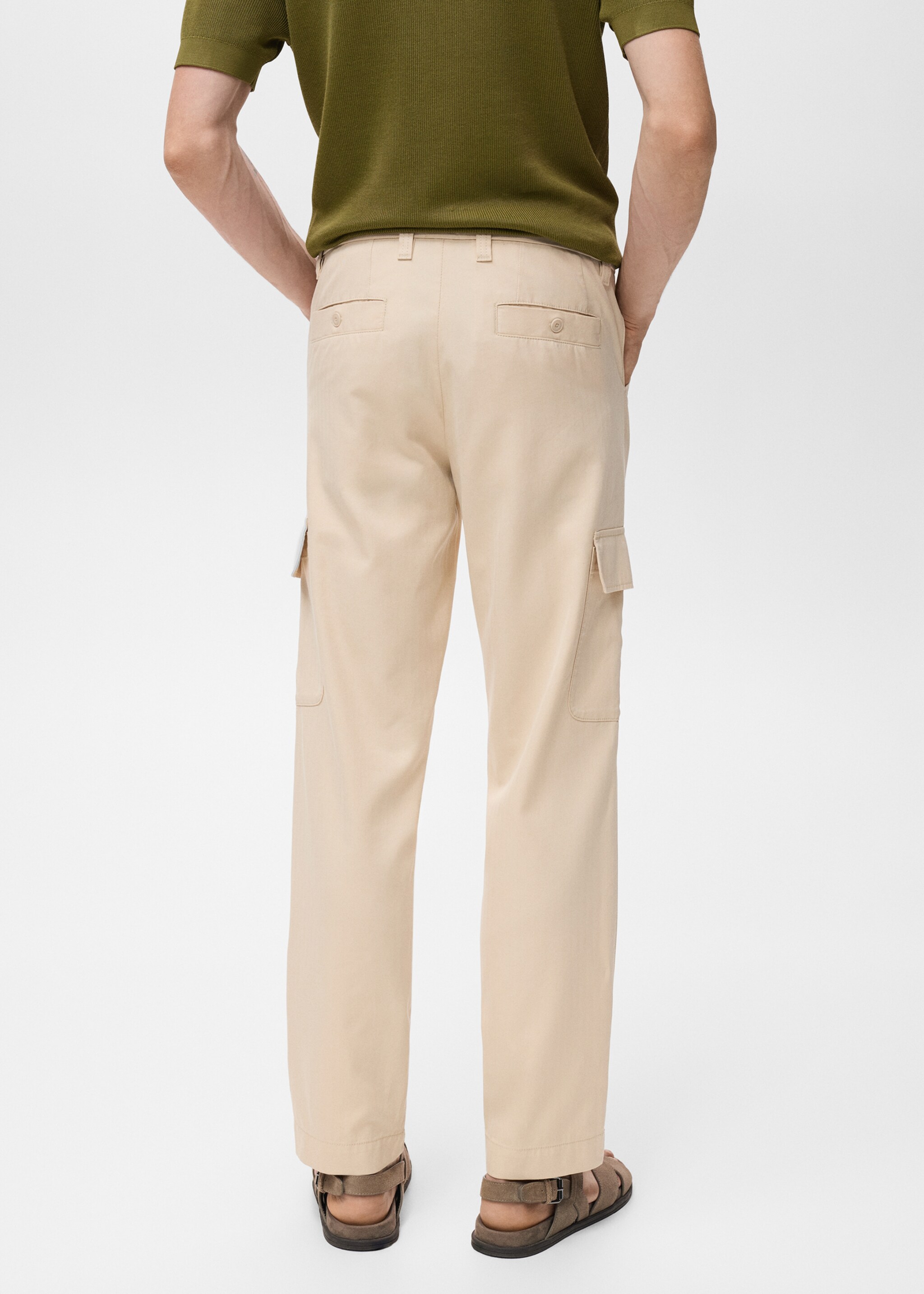 Cotton and lyocell cargo pants - Reverse of the article, Beige. Ref: 17084404-00.