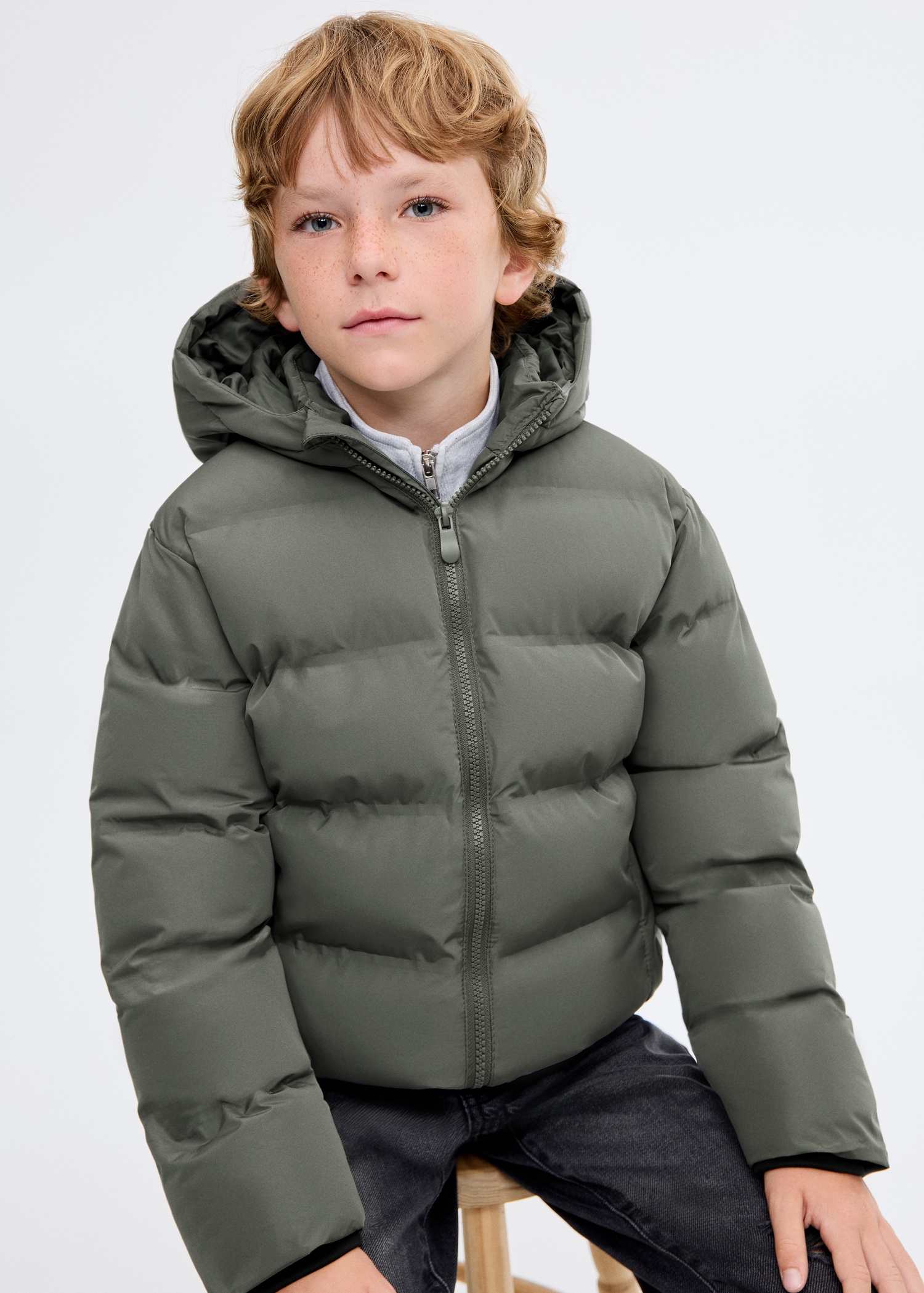 Hood puffer coat Kids MANGO USA