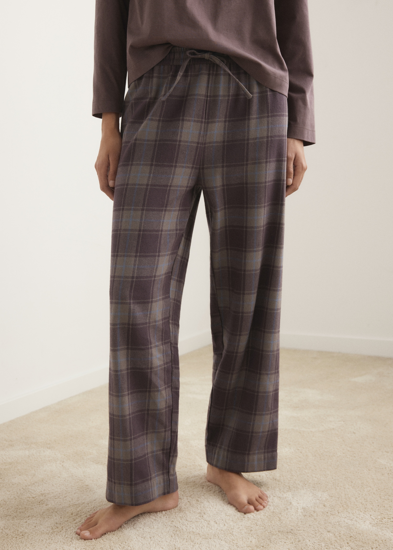 Two-piece flannel check pyjamas Women MANGO India