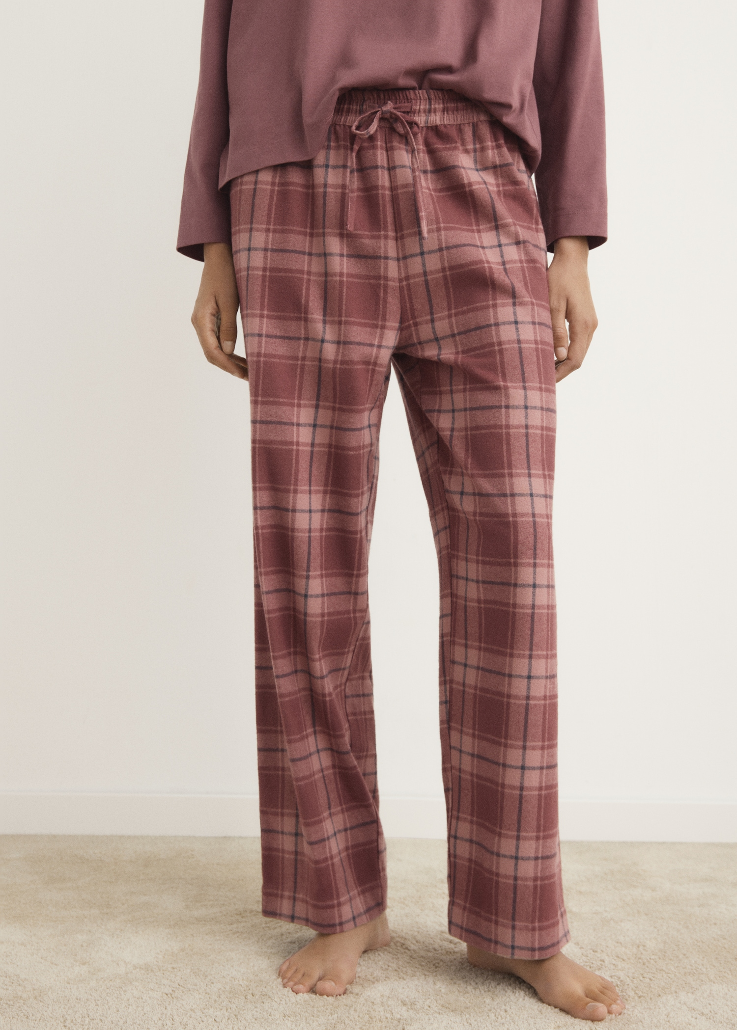Two-piece flannel check pyjamas Women MANGO Ethiopia