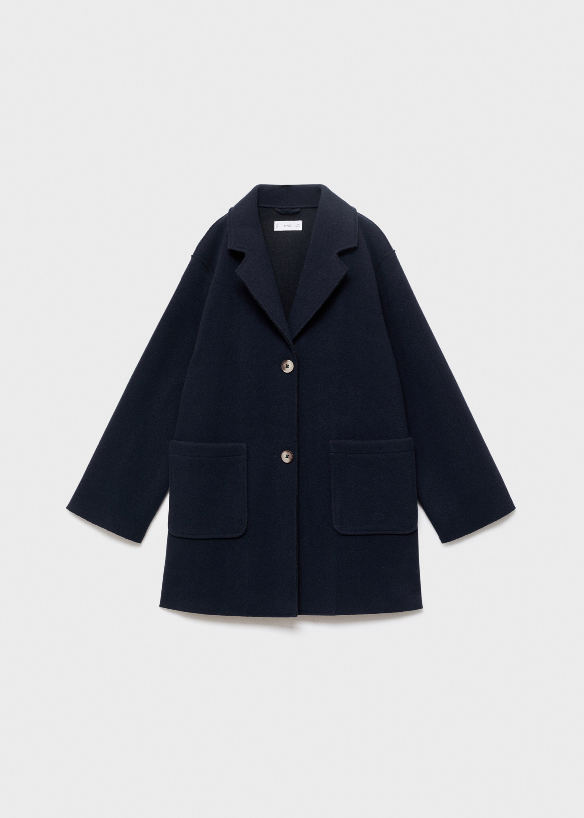 Manteau coupe midi drap de laine - Article sans modèle, Bleu marine. Ref: 17084412-00.