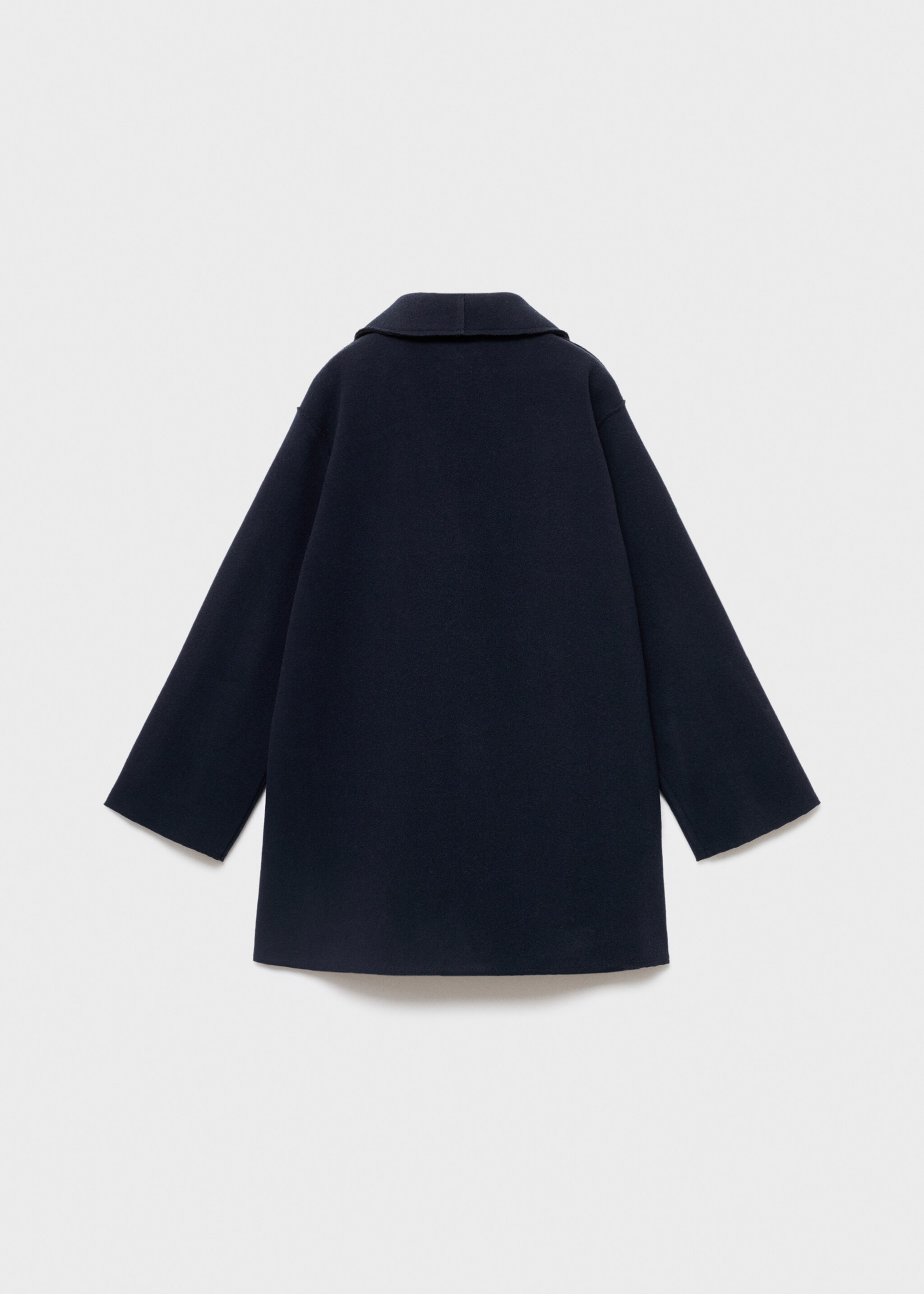 Manteau coupe midi drap de laine - Verso de l’article, Bleu marine. Ref: 17084412-00.