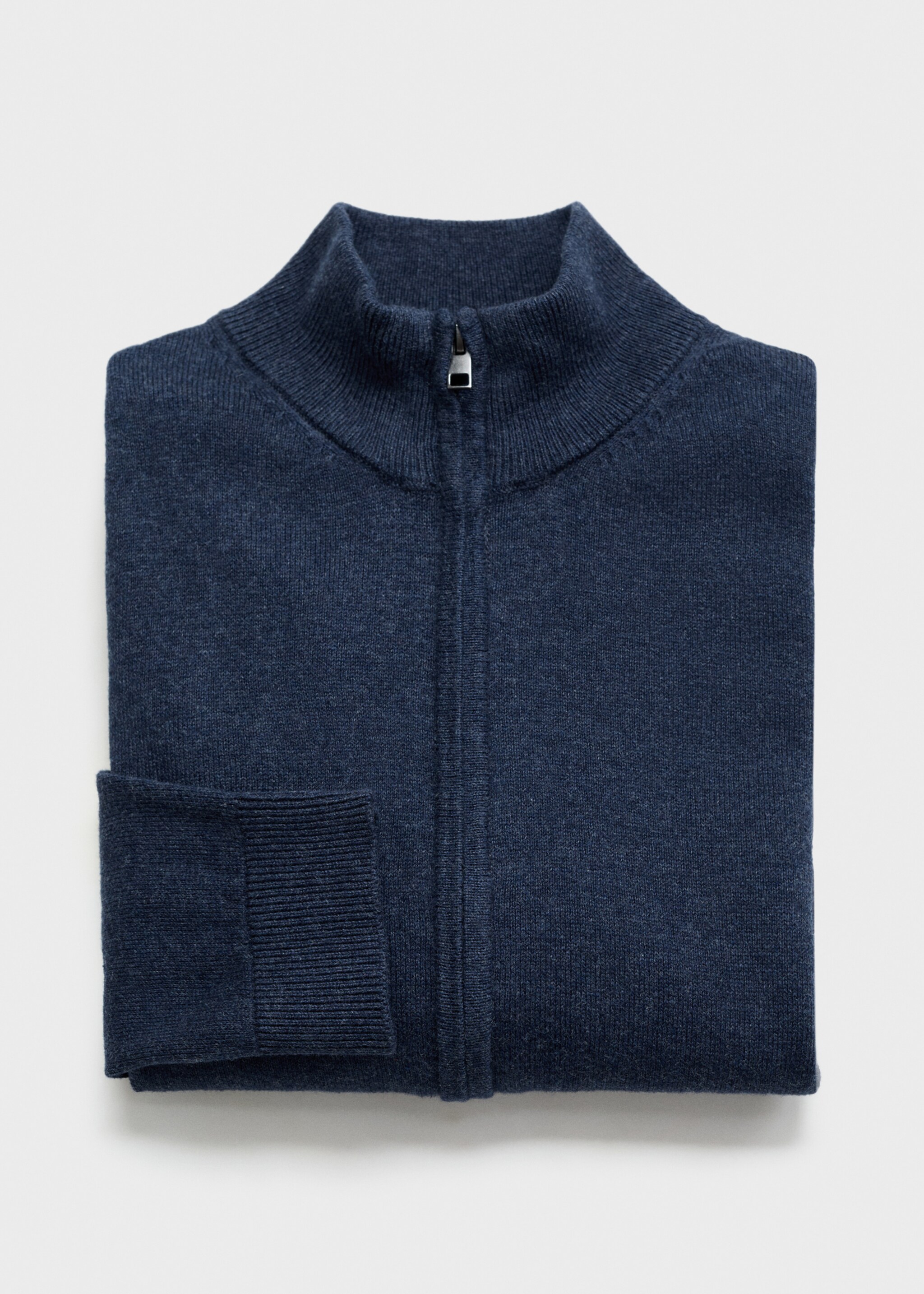 Cardigan de malha com fecho de correr - Pormenor do artigo 0, Azul-marinho. Ref: 17084413-00.