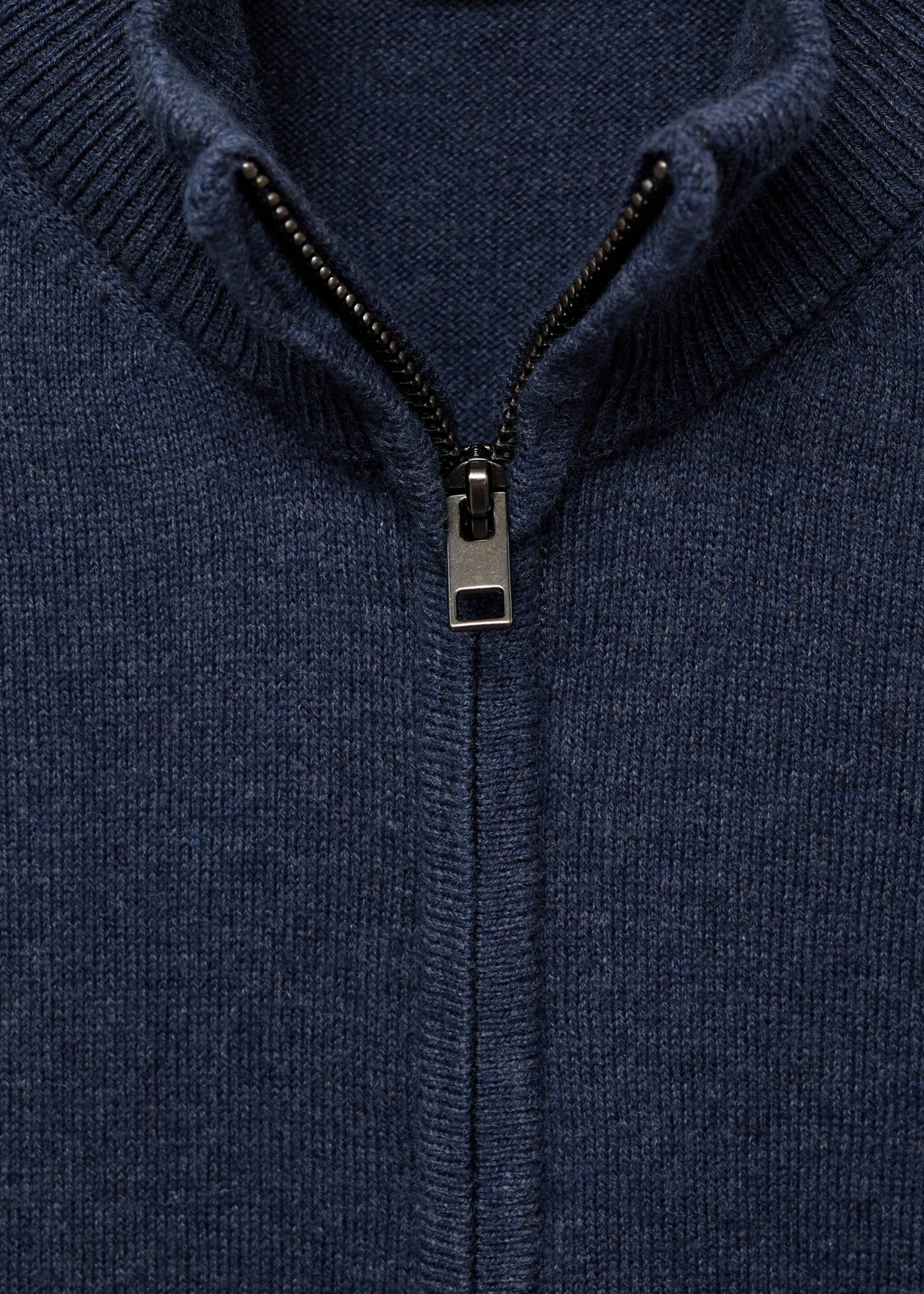 Cardigan de malha com fecho de correr - Pormenor do artigo 8, Azul-marinho. Ref: 17084413-00.