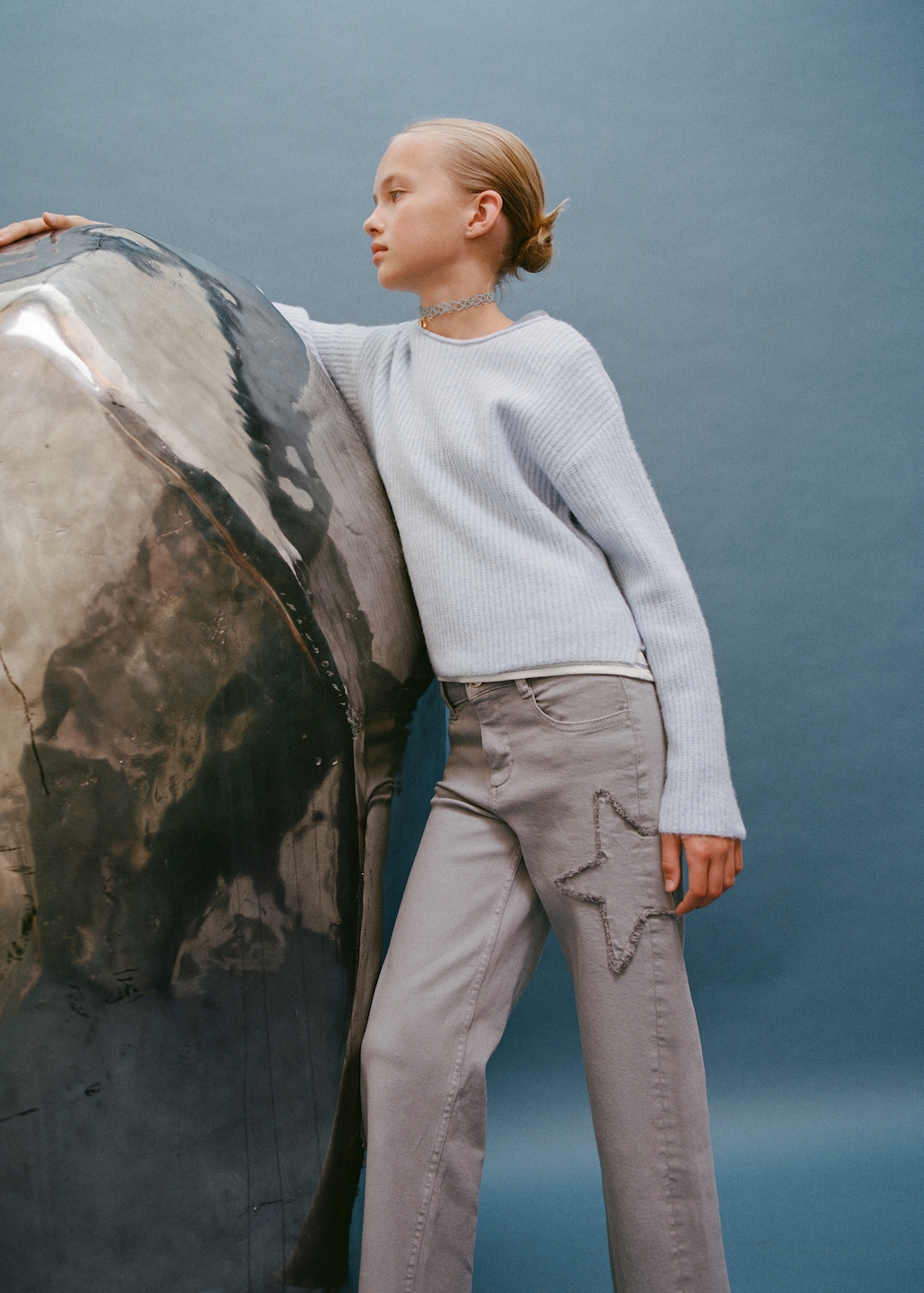 Jeans with embroidered stars