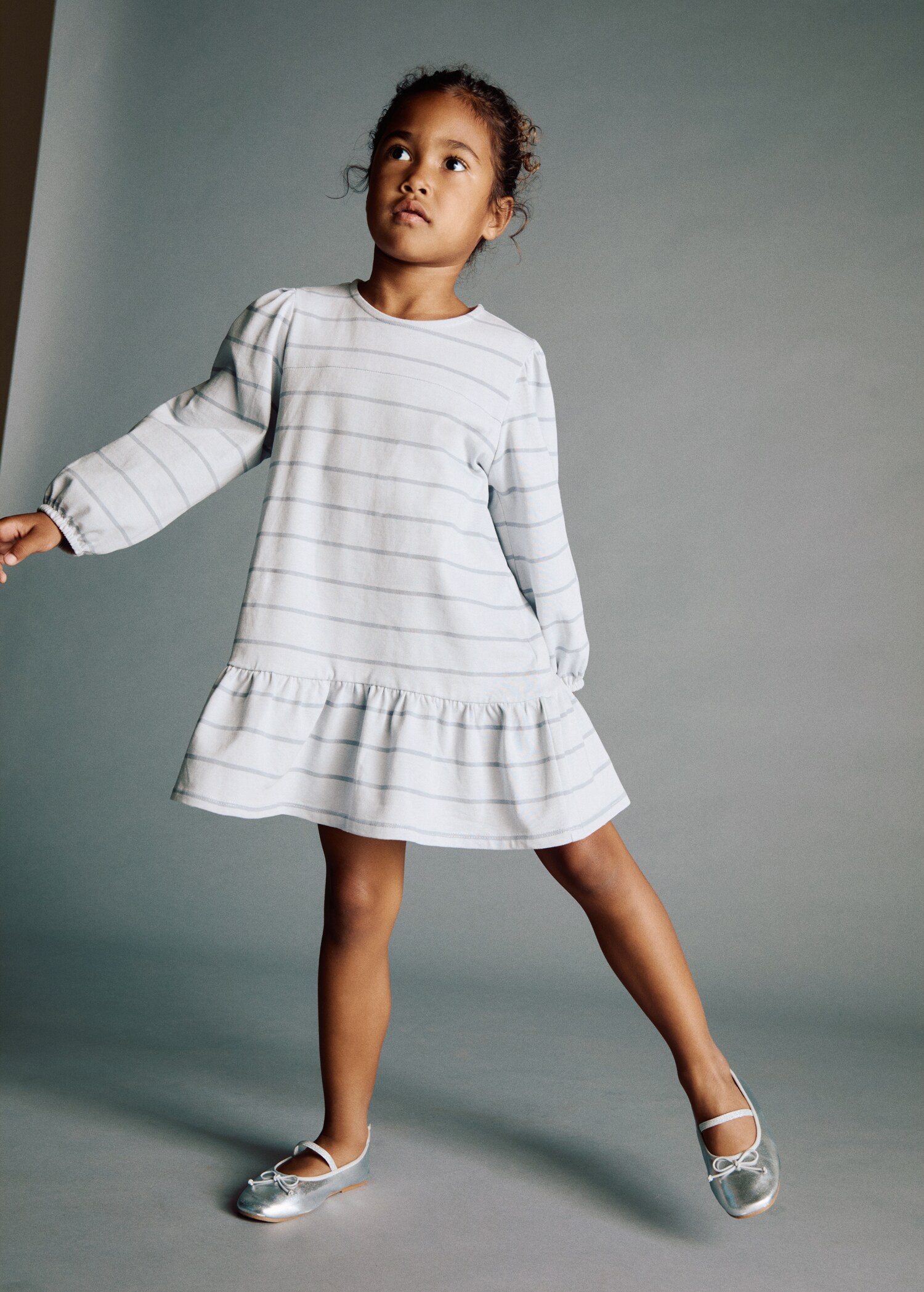 Striped cotton-blend dress - Medium plane