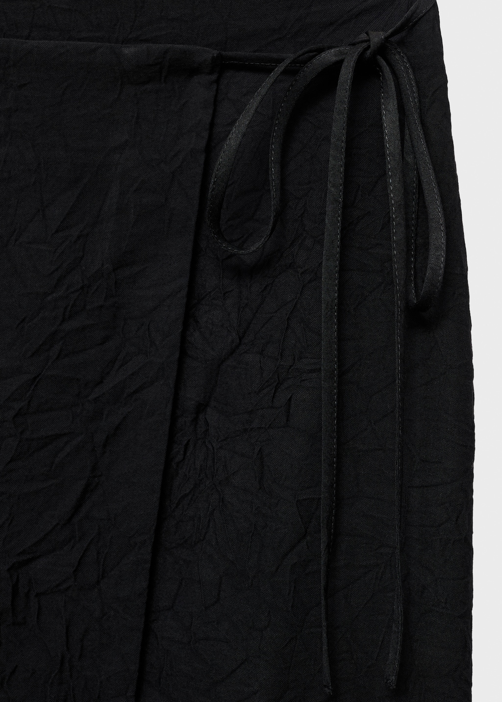 Creased-effect wrap-around skirt
