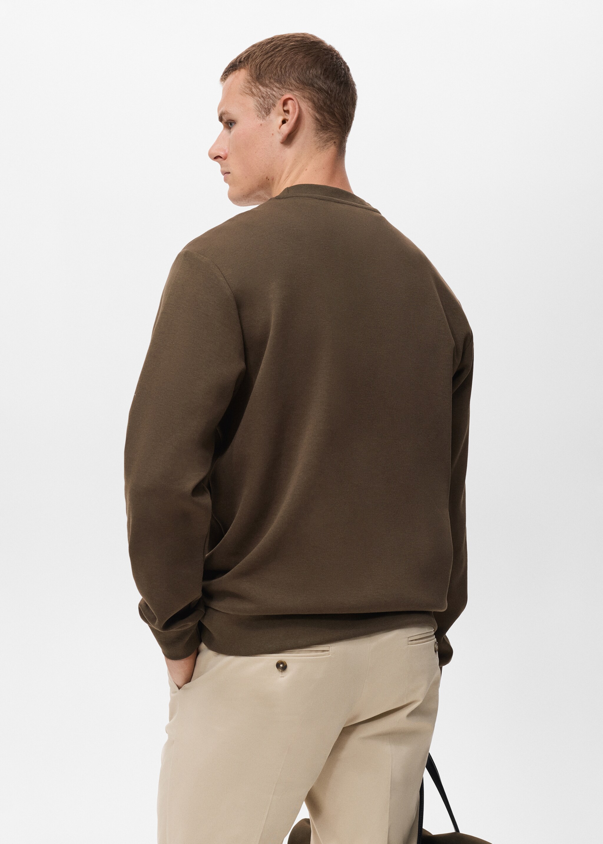 Толстовка regular fit из хлопка - Обратная сторона изделия