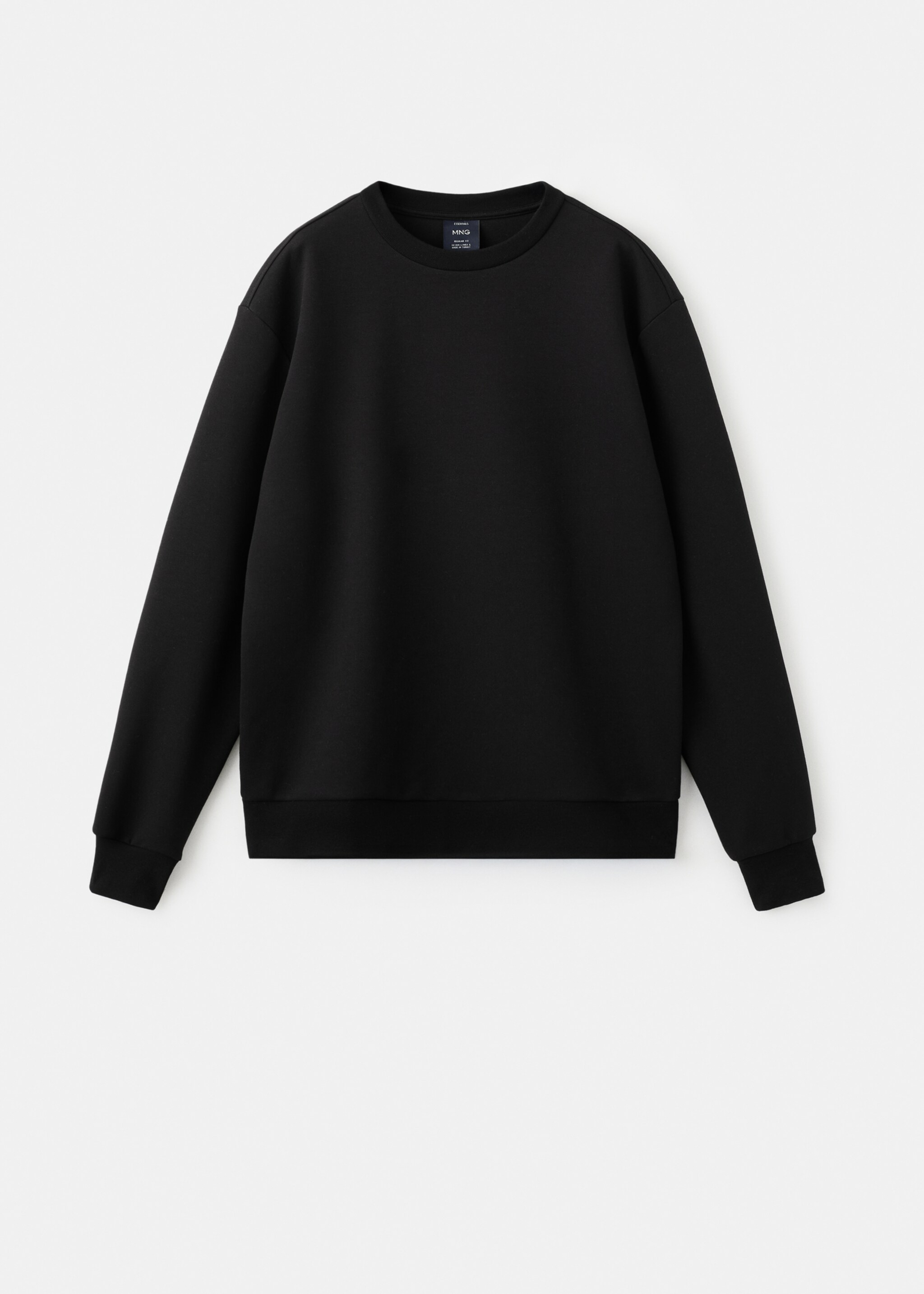 Regular-fit cotton sweatshirt - Article without model, Black. Ref: 17084425-00.