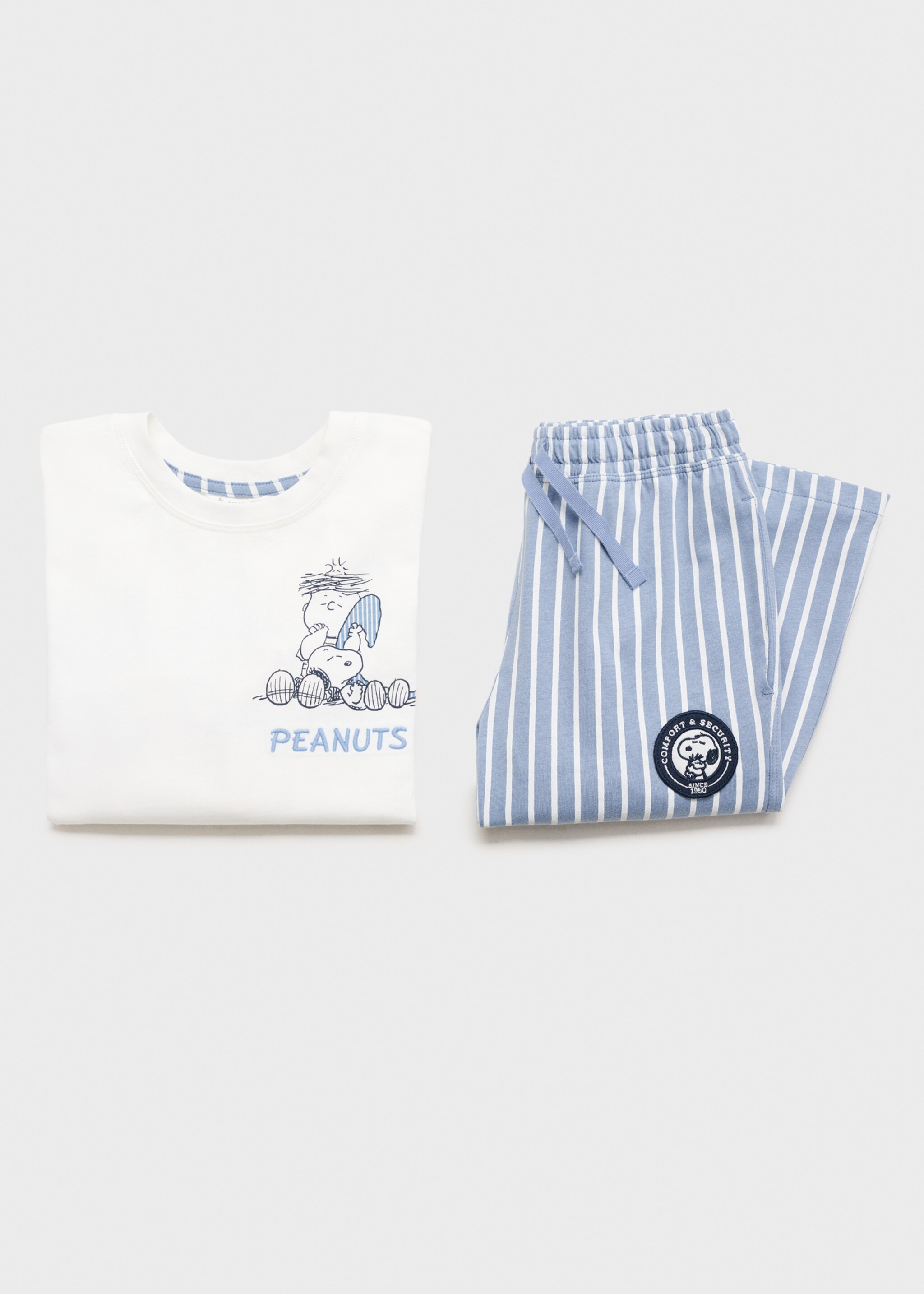 Långärmad pyjamas Snoopy - Detaljer om artikeln 0, Blå. Ref: 17084427-00.