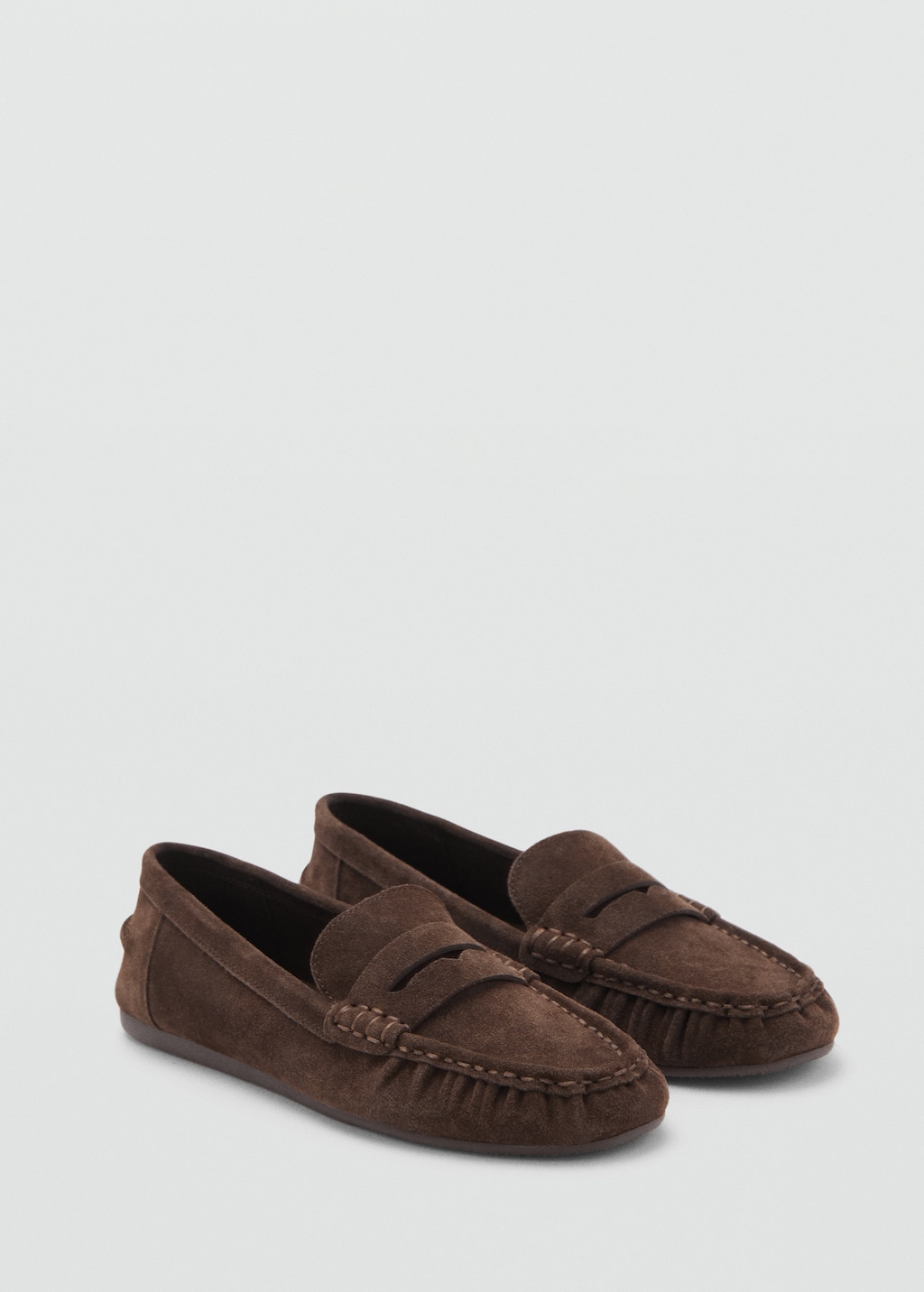 Suede penny loafers