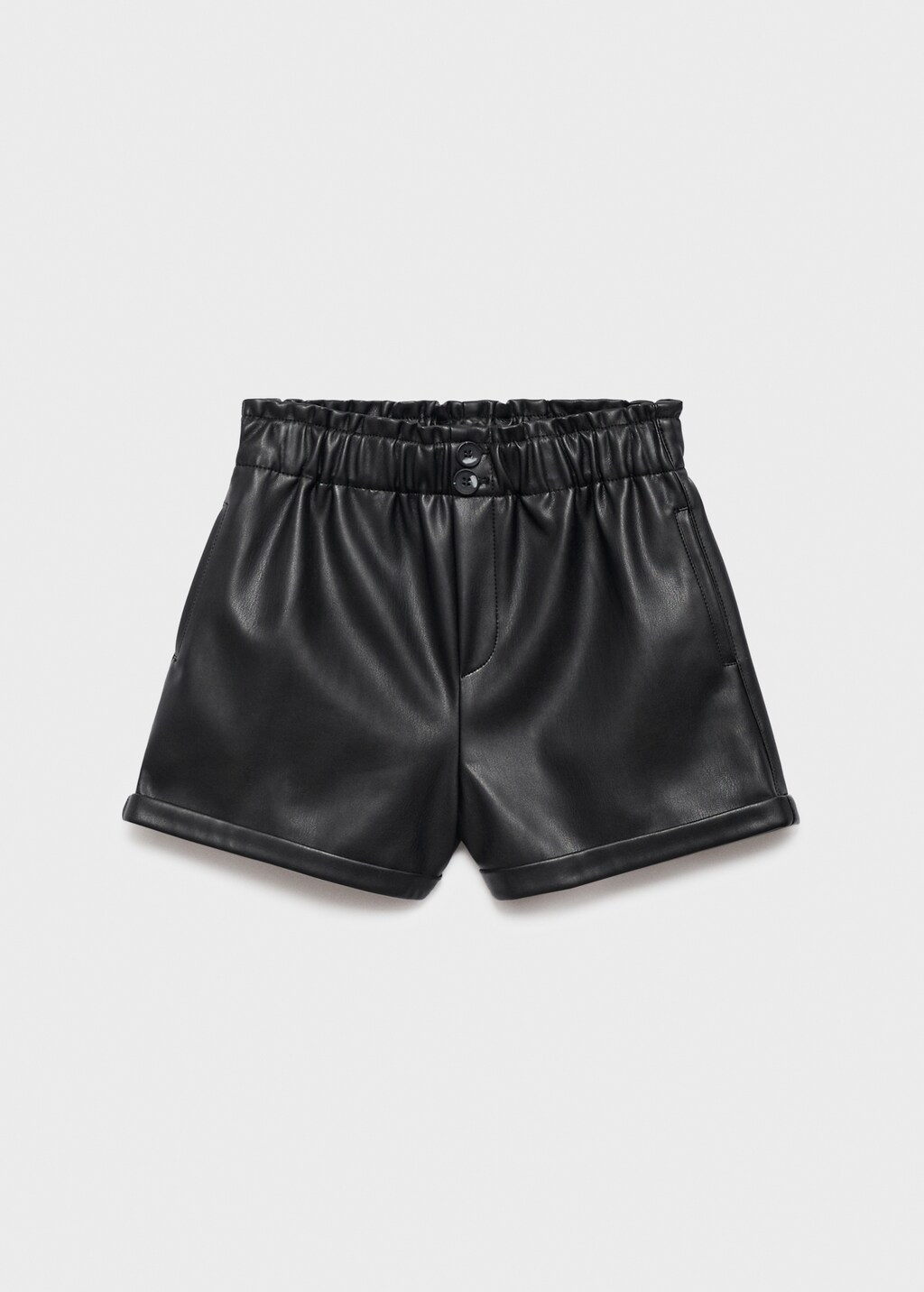 Faux-leather shorts