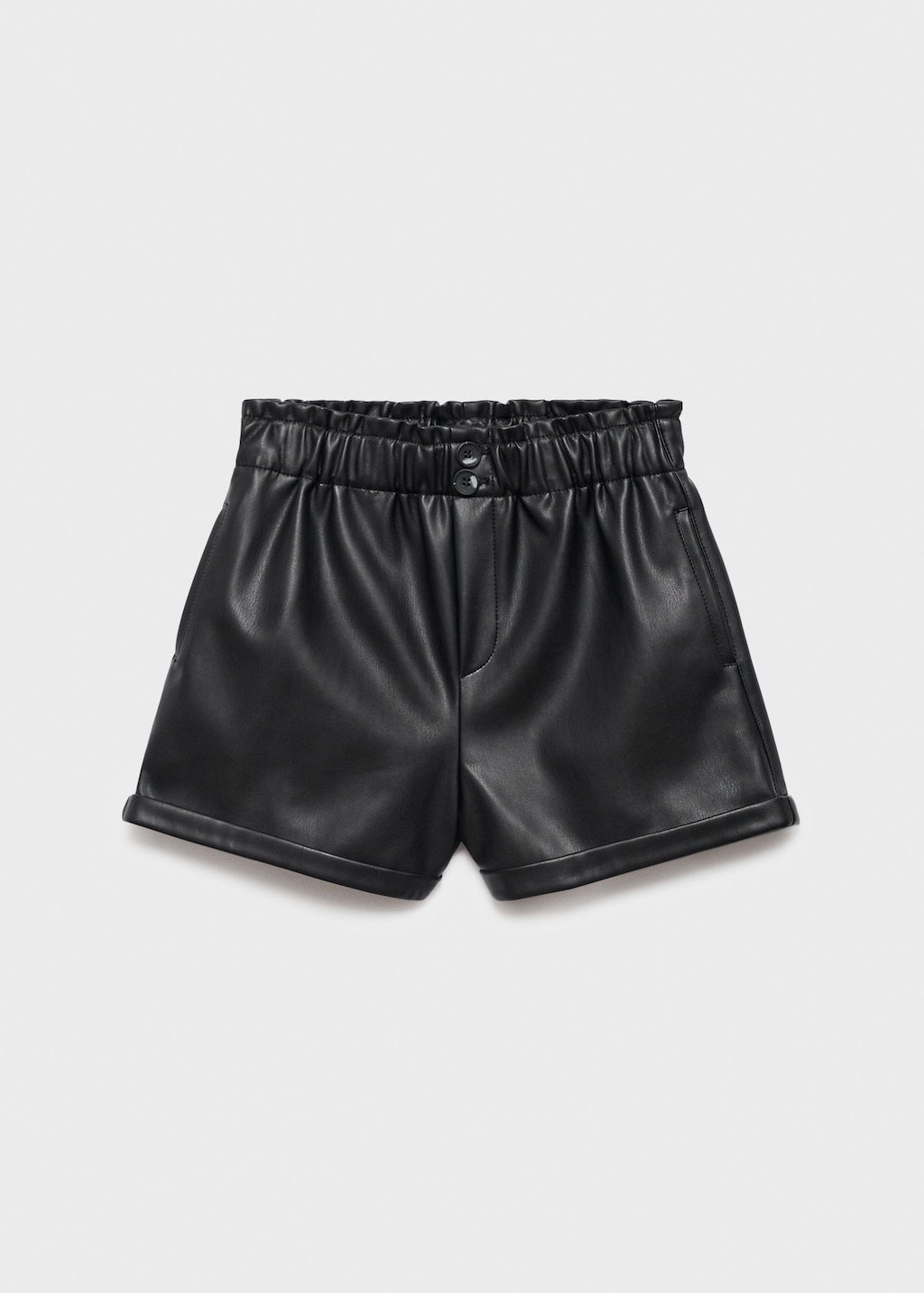 Faux-leather shorts