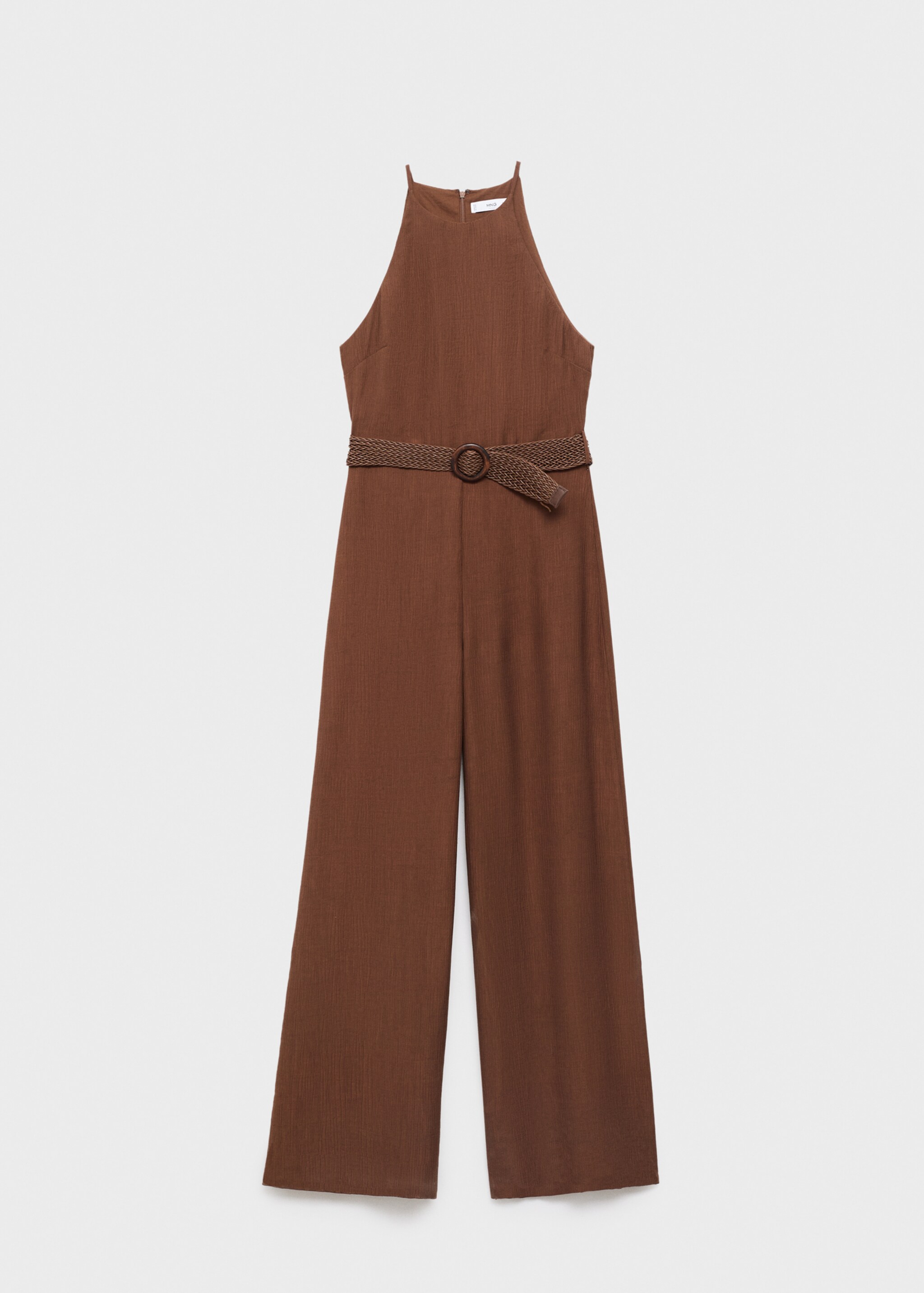 Pleated jumpsuit with belt - Article without model, Brown. Ref: 17084448-00.