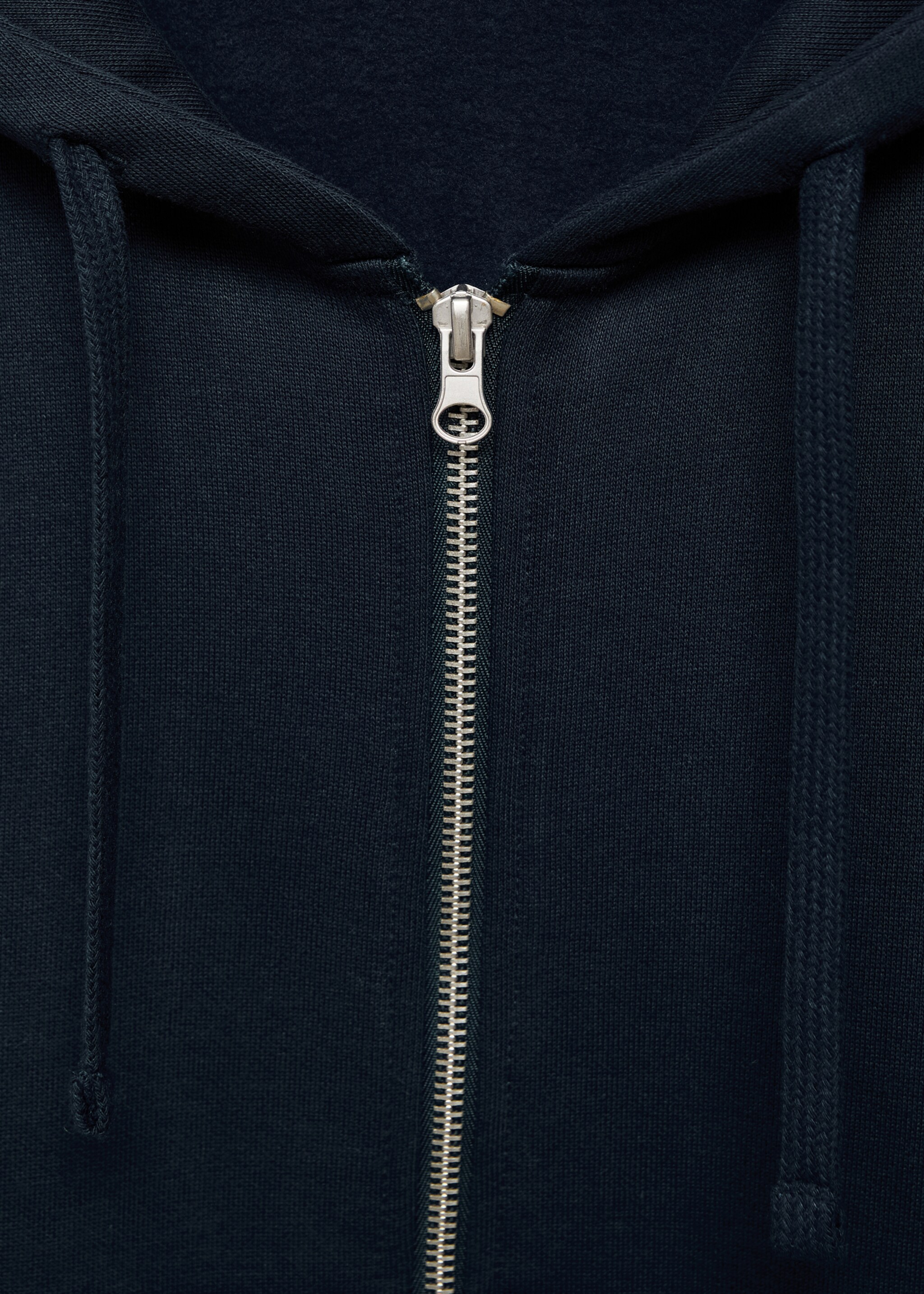 Zipped hoodie - Details of the article 8, Dark Navy. Ref: 17084773-00.