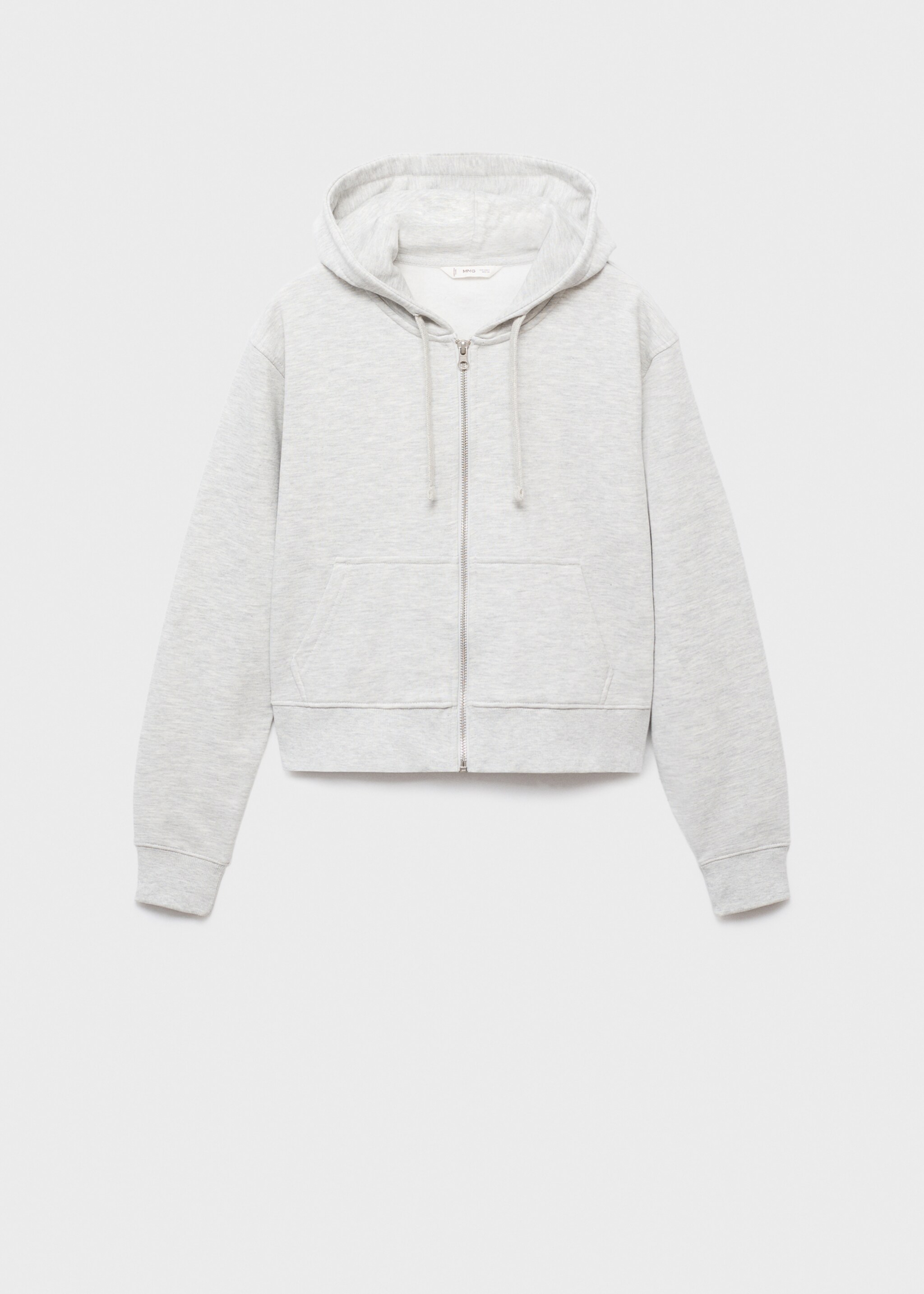 Zipped hoodie - Article without model, Light Heather Grey. Ref: 17084773-00.