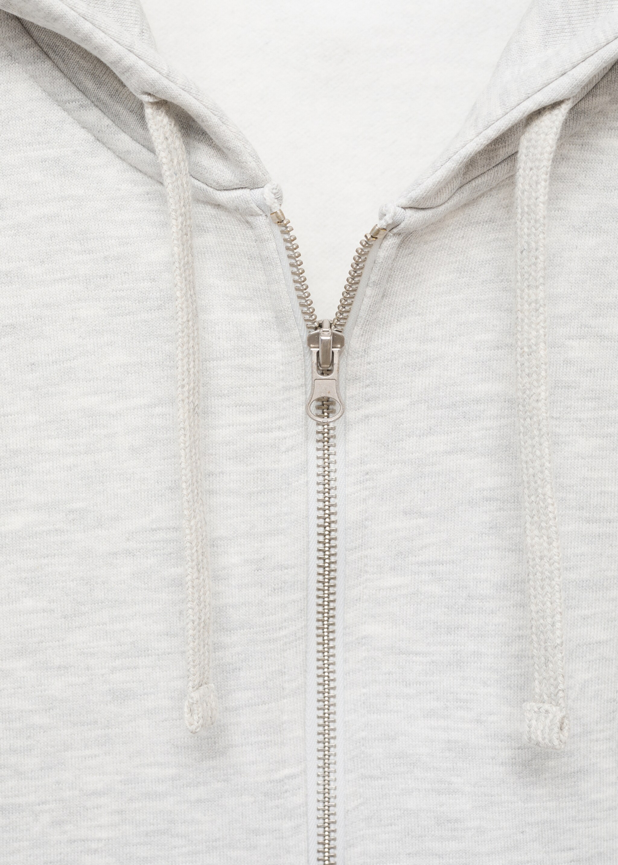 Zipped hoodie - Details of the article 8, Light Heather Grey. Ref: 17084773-00.