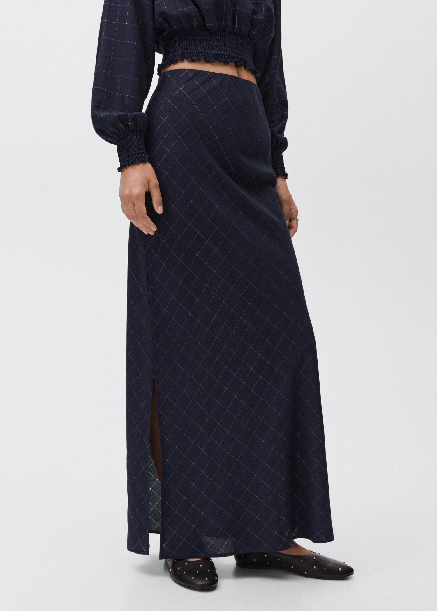 Jupe lurex à carreaux - Plan moyen