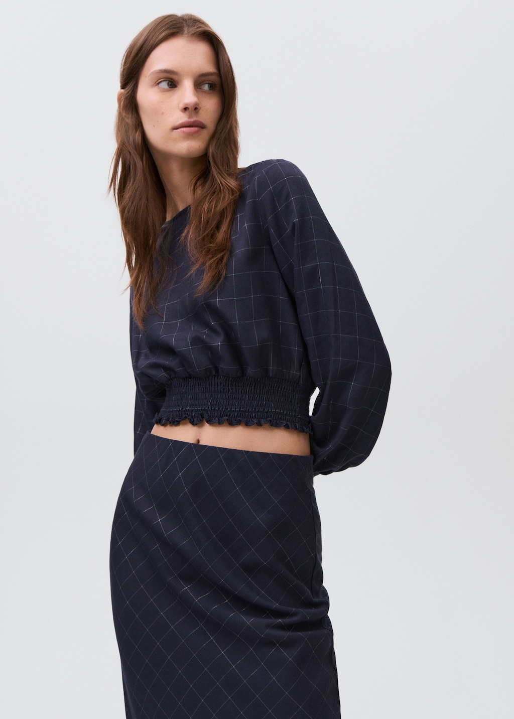Lurex checked skirt