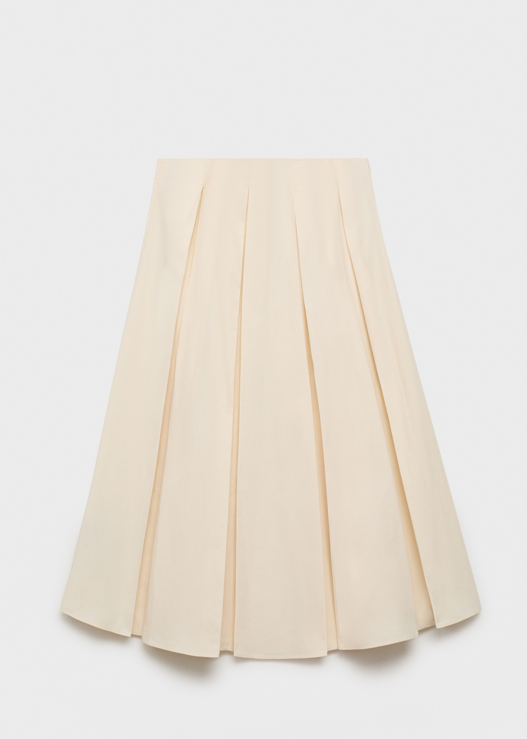 Pleated midi-skirt - Article without model, Ivory White. Ref: 17084780-00.