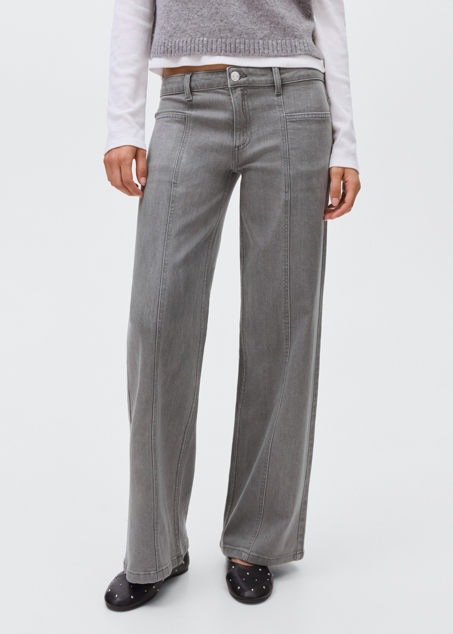 Jeans with embroidered stars - Medium plane