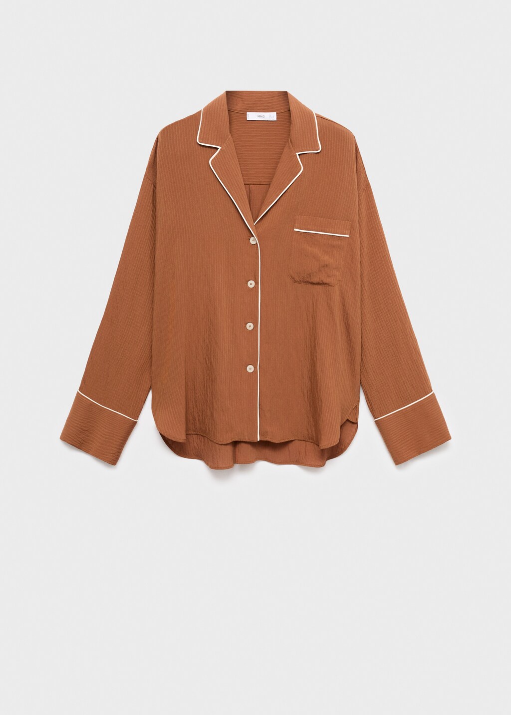 Textured shirt with contrasting trim - image 5