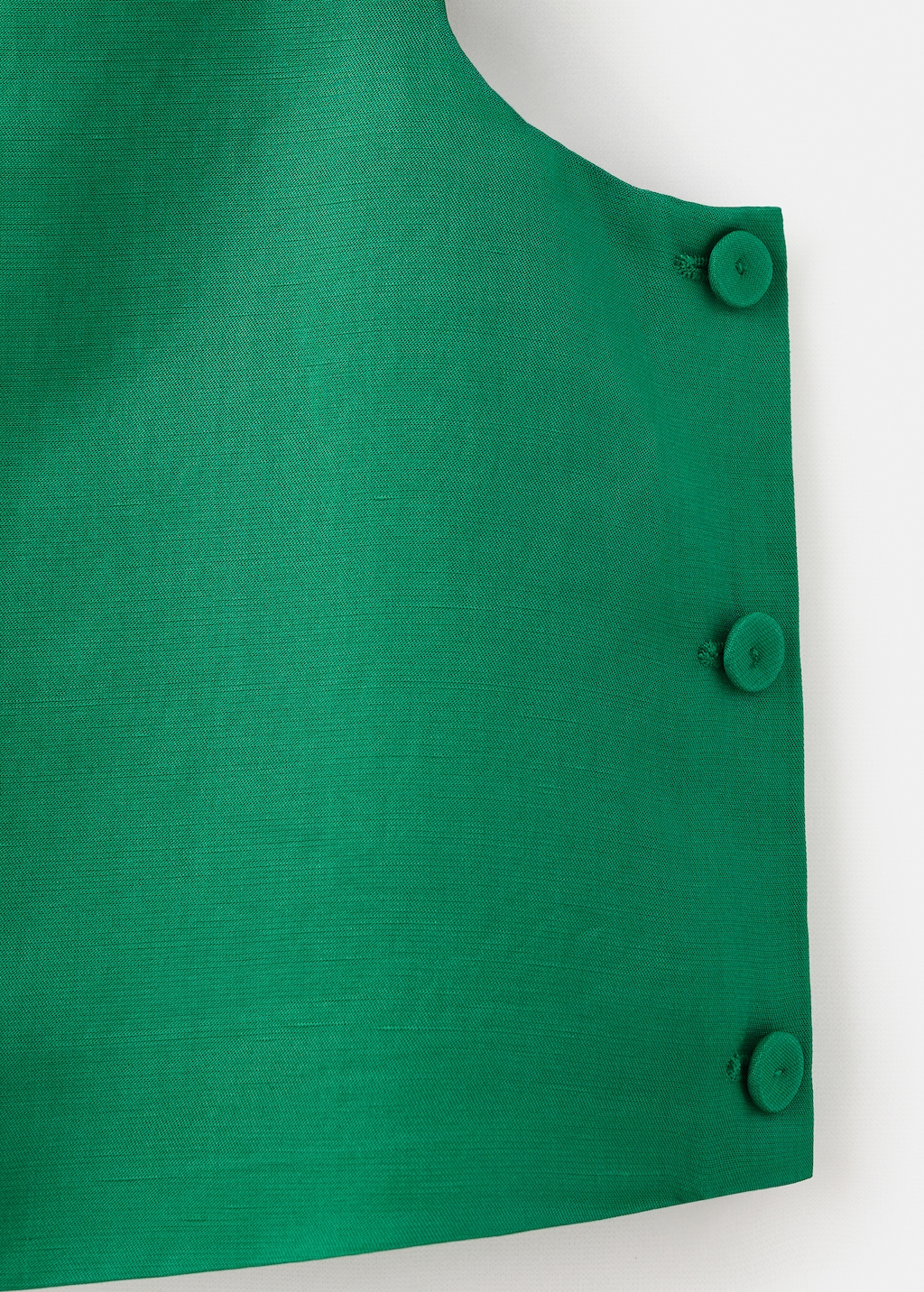 Linen-blend top with buttons