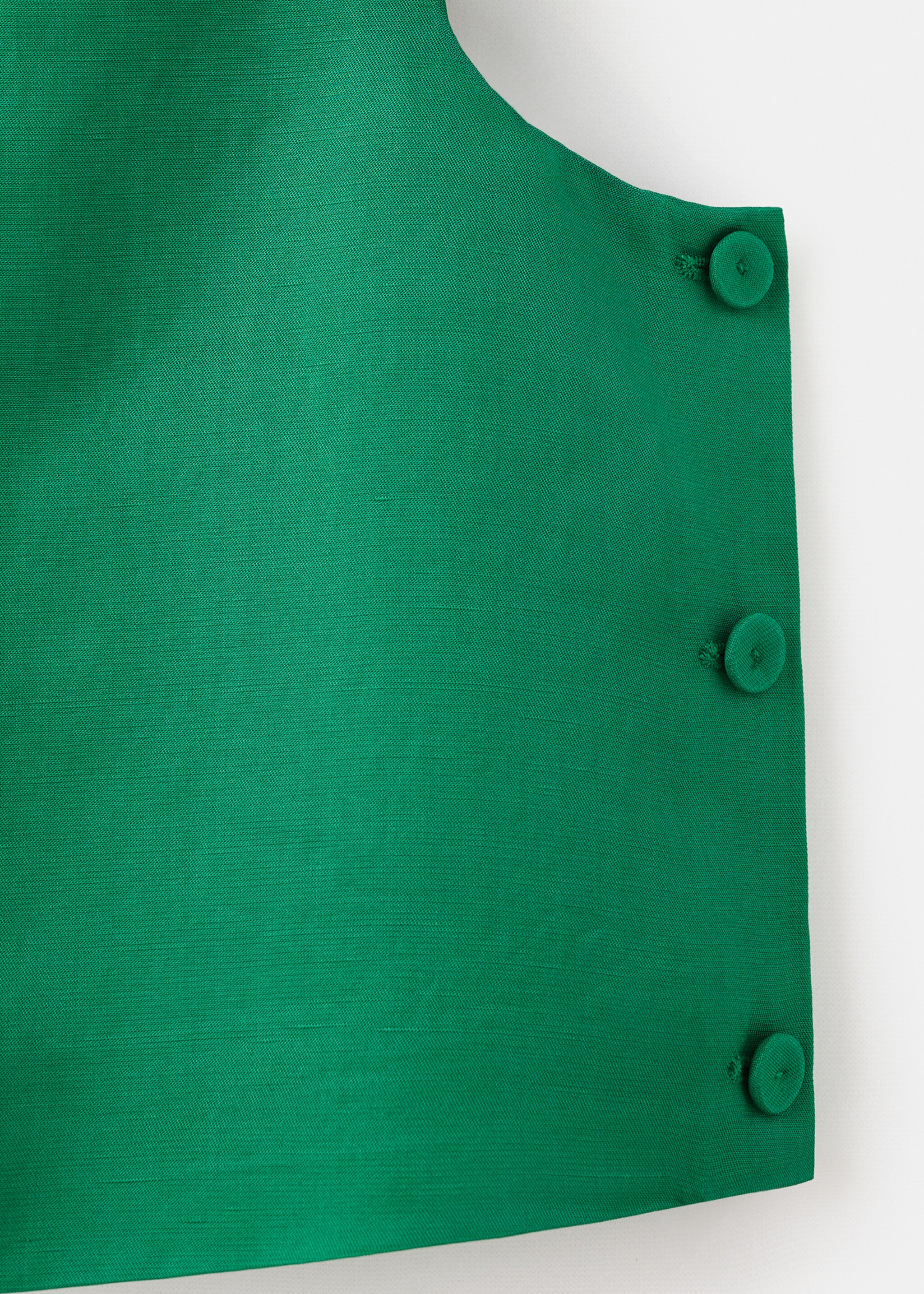 Linen blend top with buttons - Pormenor do artigo 8, Verde. Ref: 17084789-00.