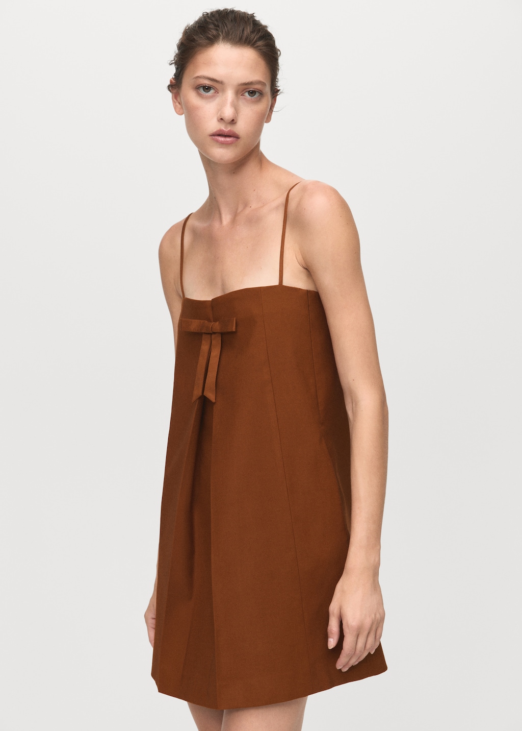 Dress with bow neckline