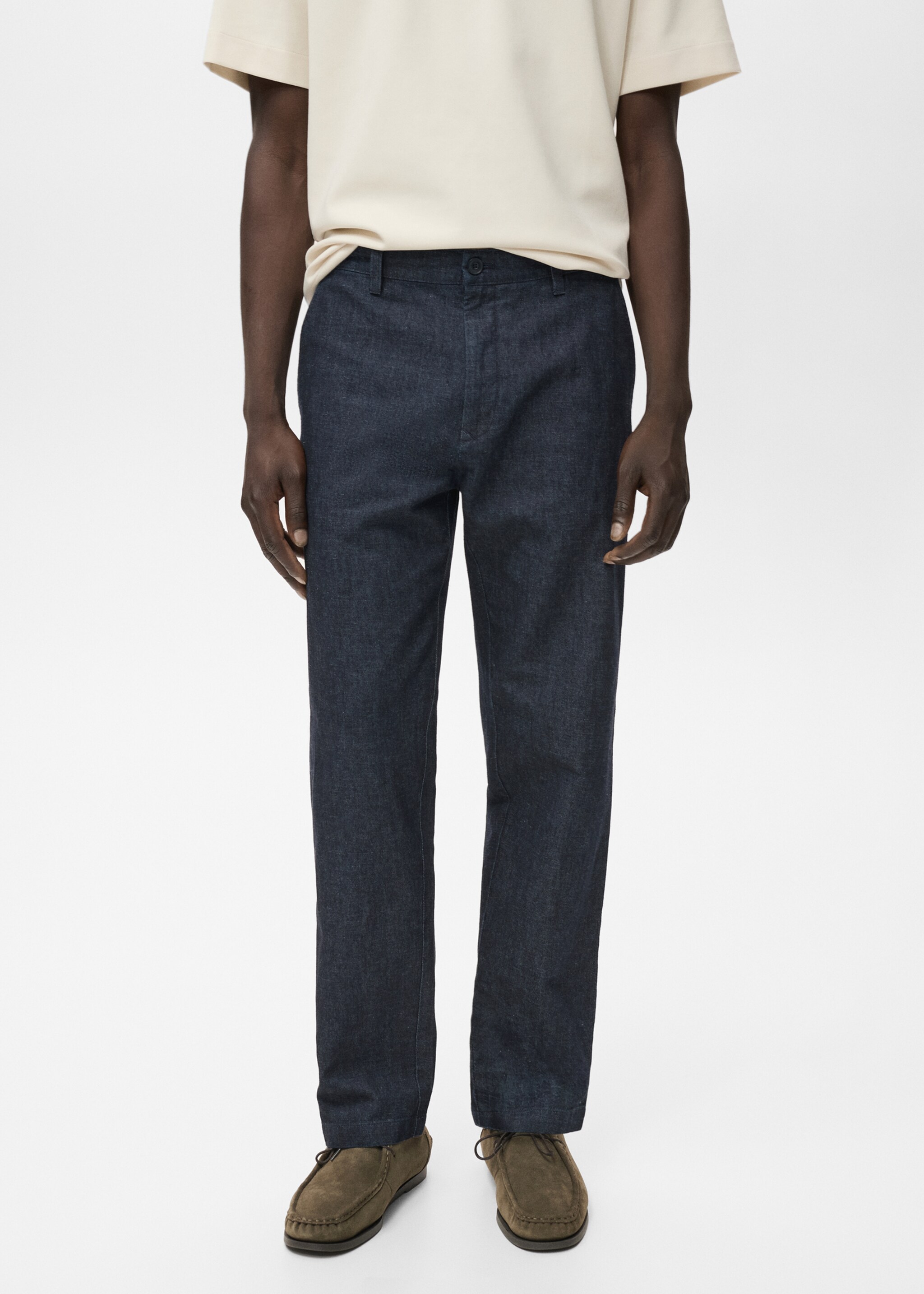 Jeans regular fit lavado oscuro - Plano medio, Azul. Ref: 17085141-00.