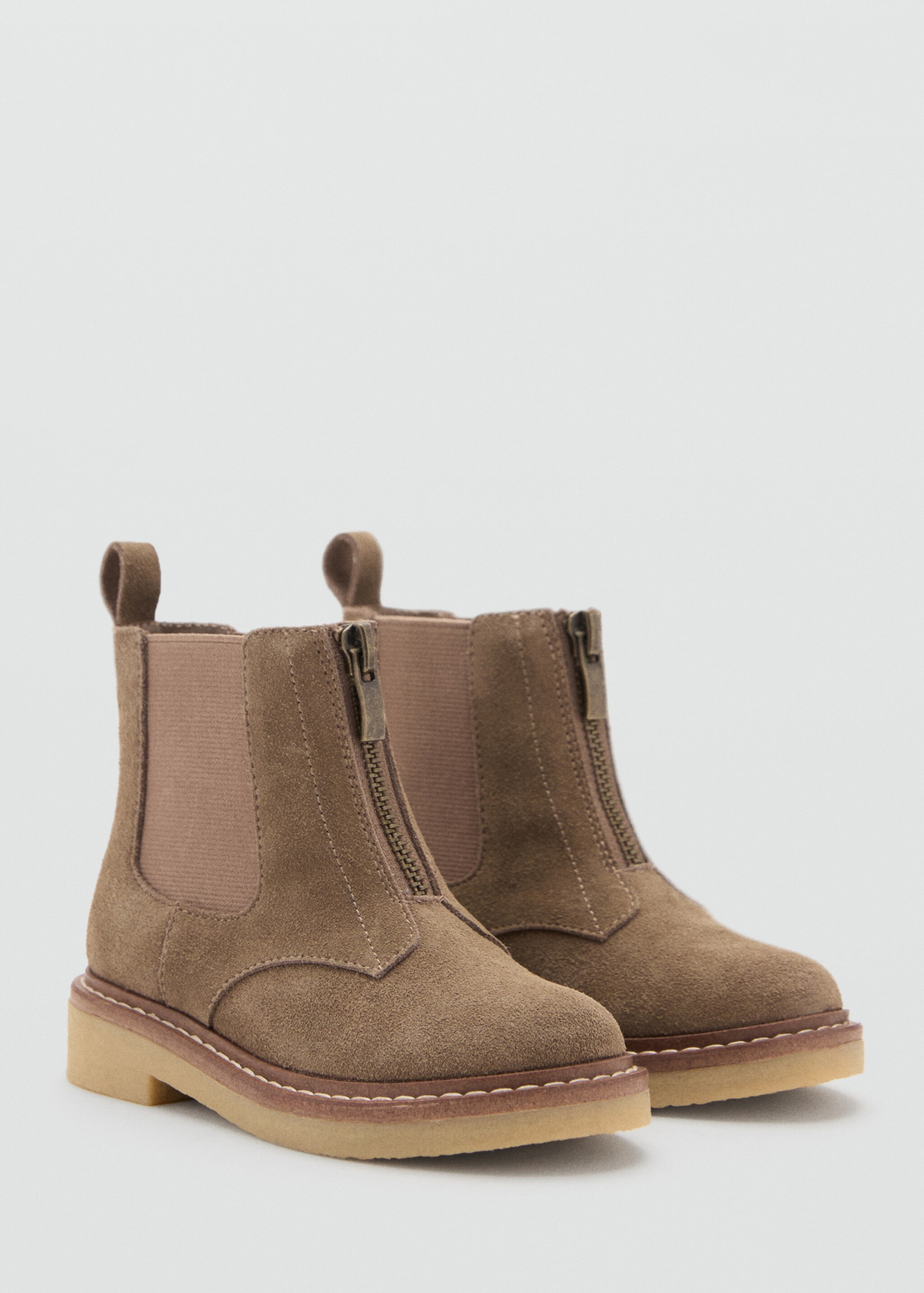 Suede leather ankle boots - Medium plane, Medium Brown. Ref: 17085142-00.