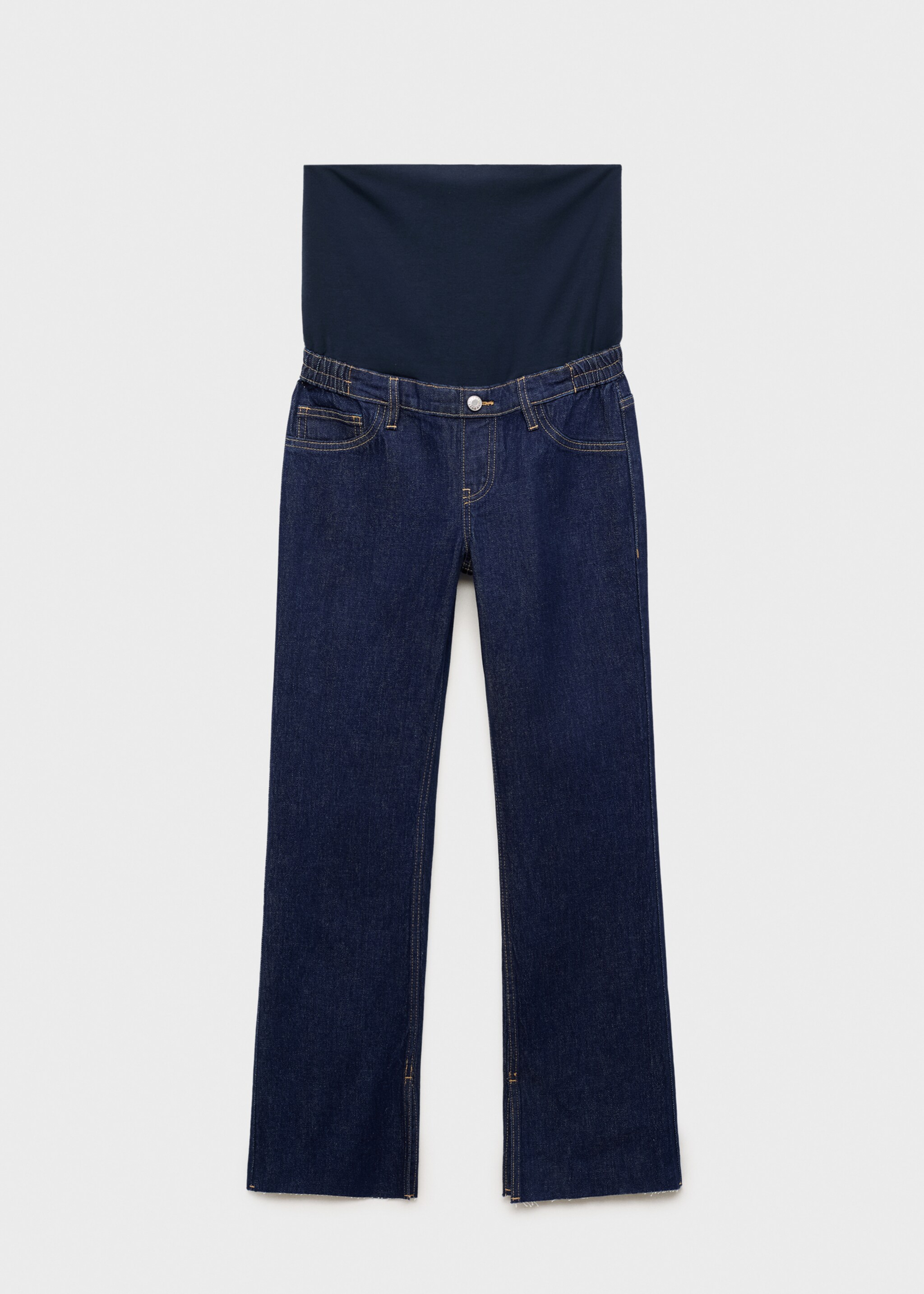Maternity flared cropped jeans - Article without model, Dark Blue. Ref: 17085145-00.