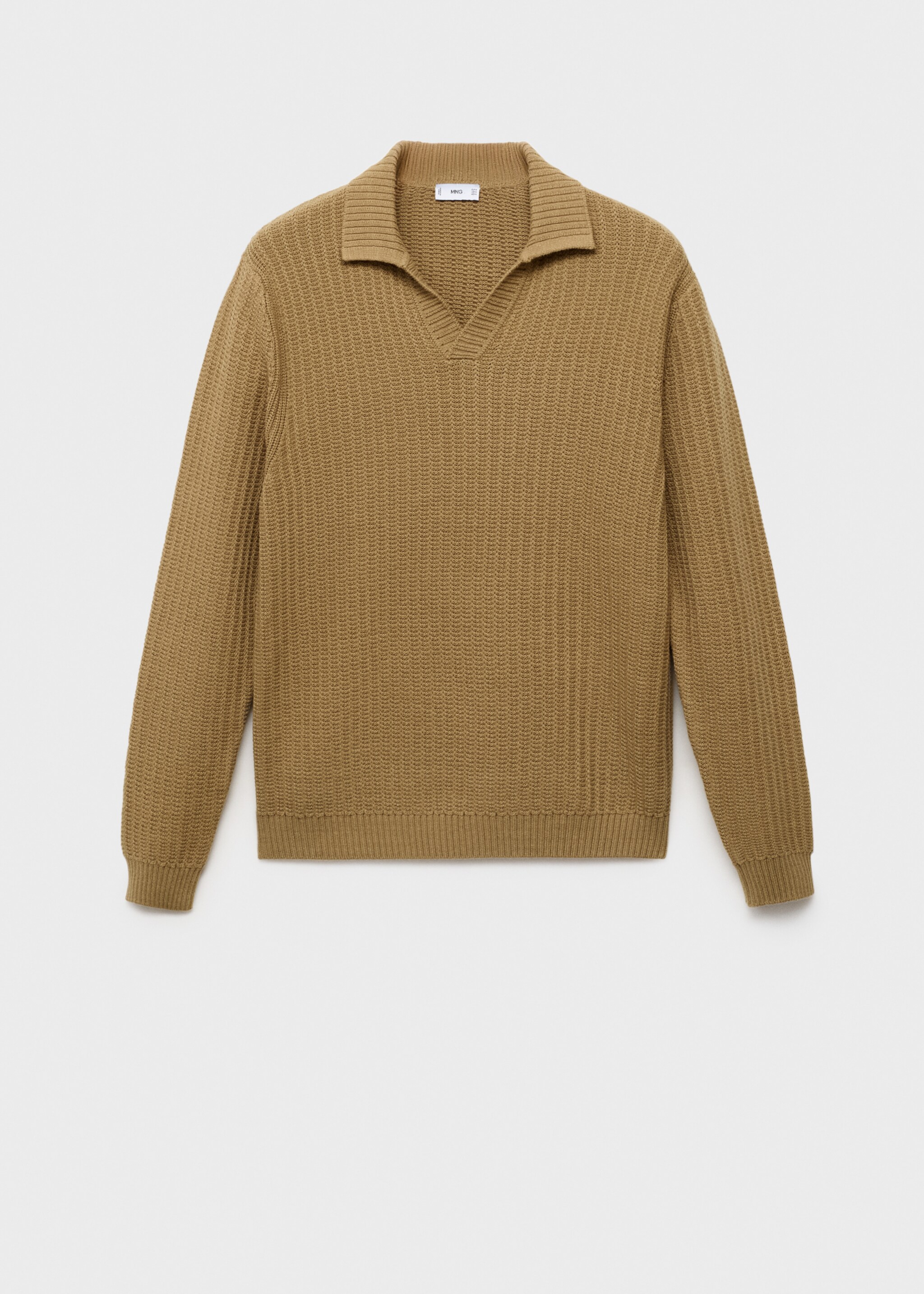 100% cotton polo-style sweater - Article without model, Beige. Ref: 17085147-00.