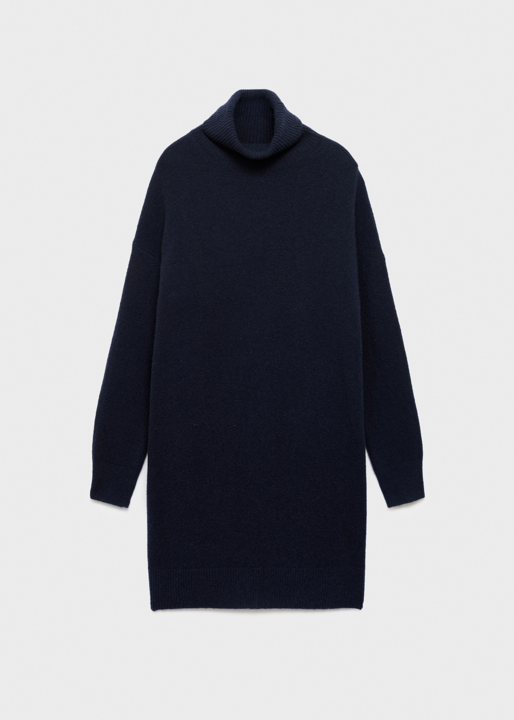 Robe courte maille col montant - Article sans modèle, Bleu marine foncé. Ref: 17085148-00.