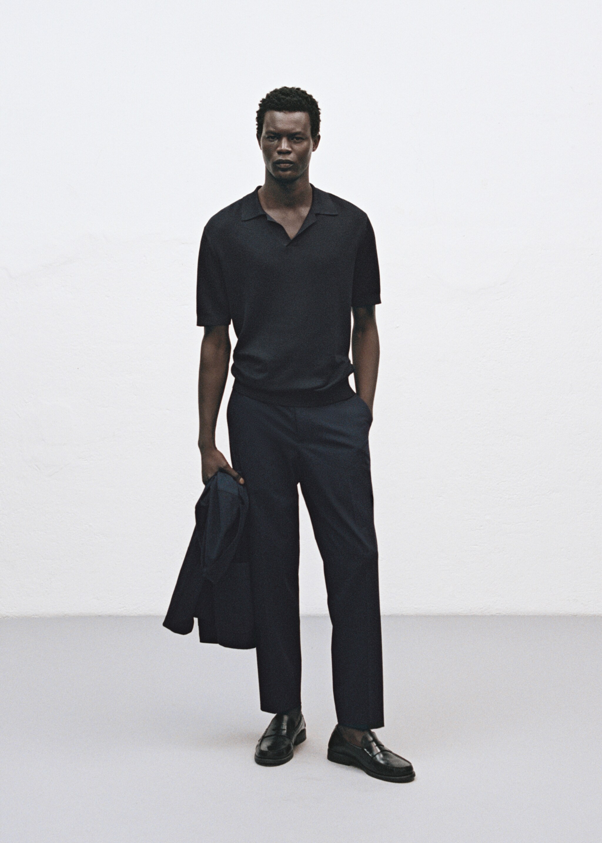 Slim-fit pantalon - Detail van het artikel 5, Marineblauw. Ref: 17085150-00.