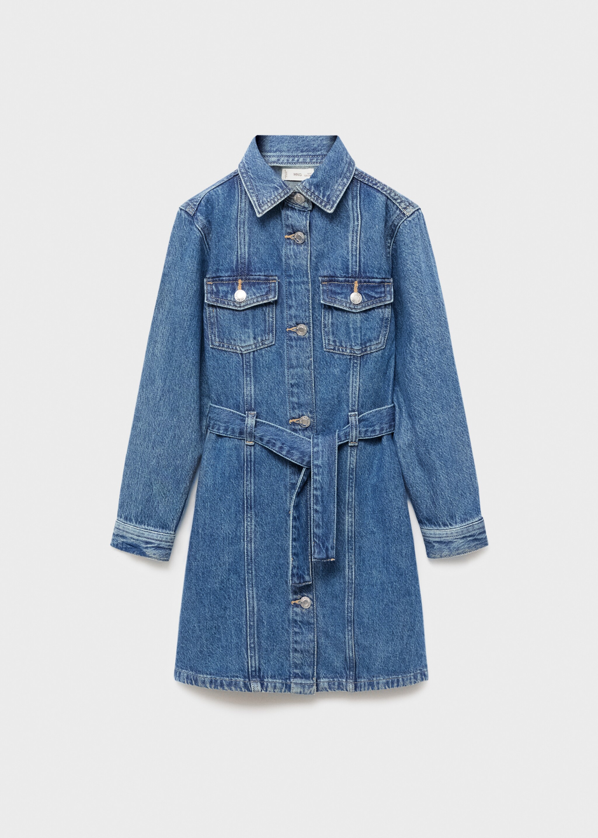 Short denim dress - Article without model, Dark Blue. Ref: 17085151-00.