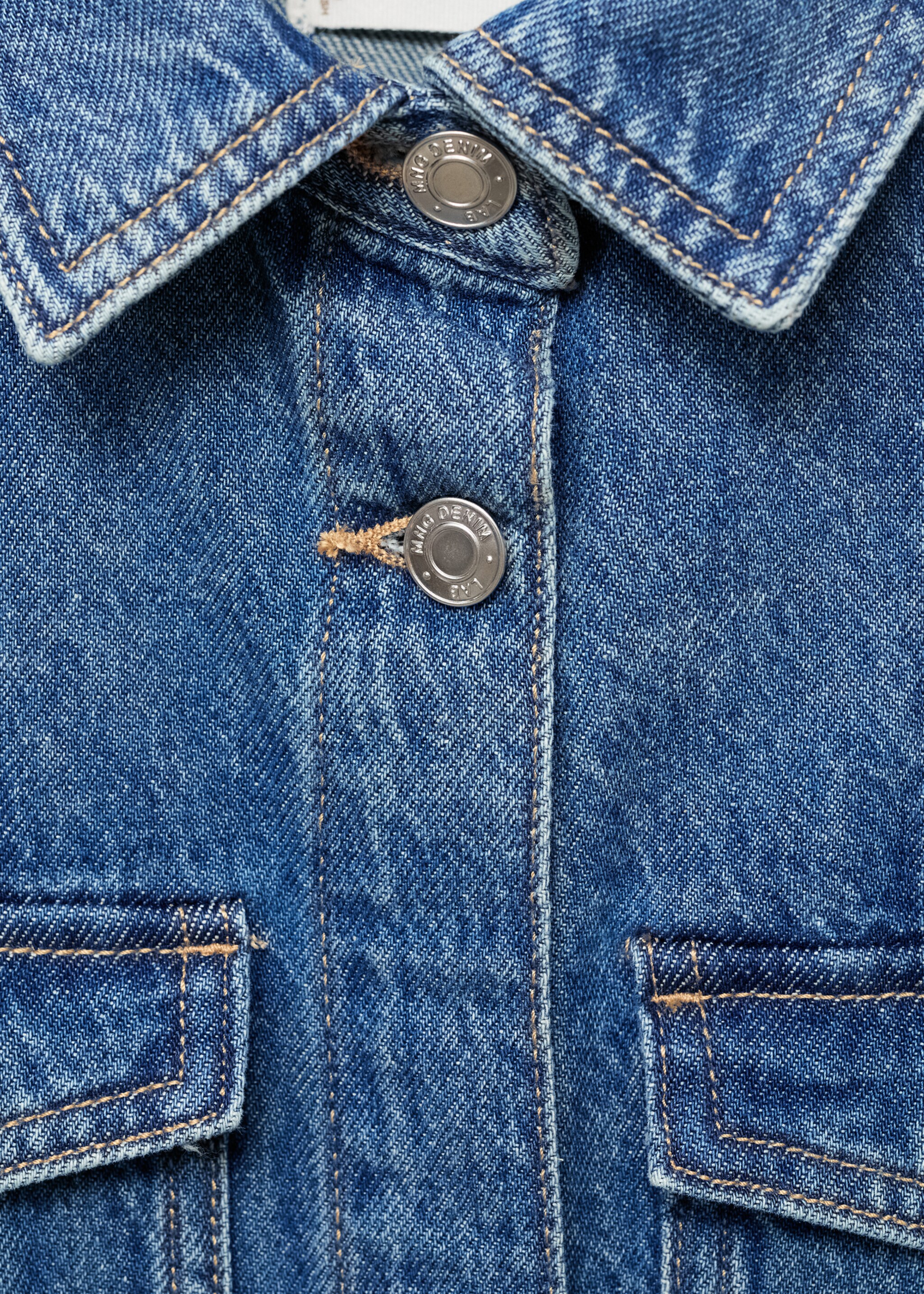 Short denim dress - Details of the article 0, Dark Blue. Ref: 17085151-00.