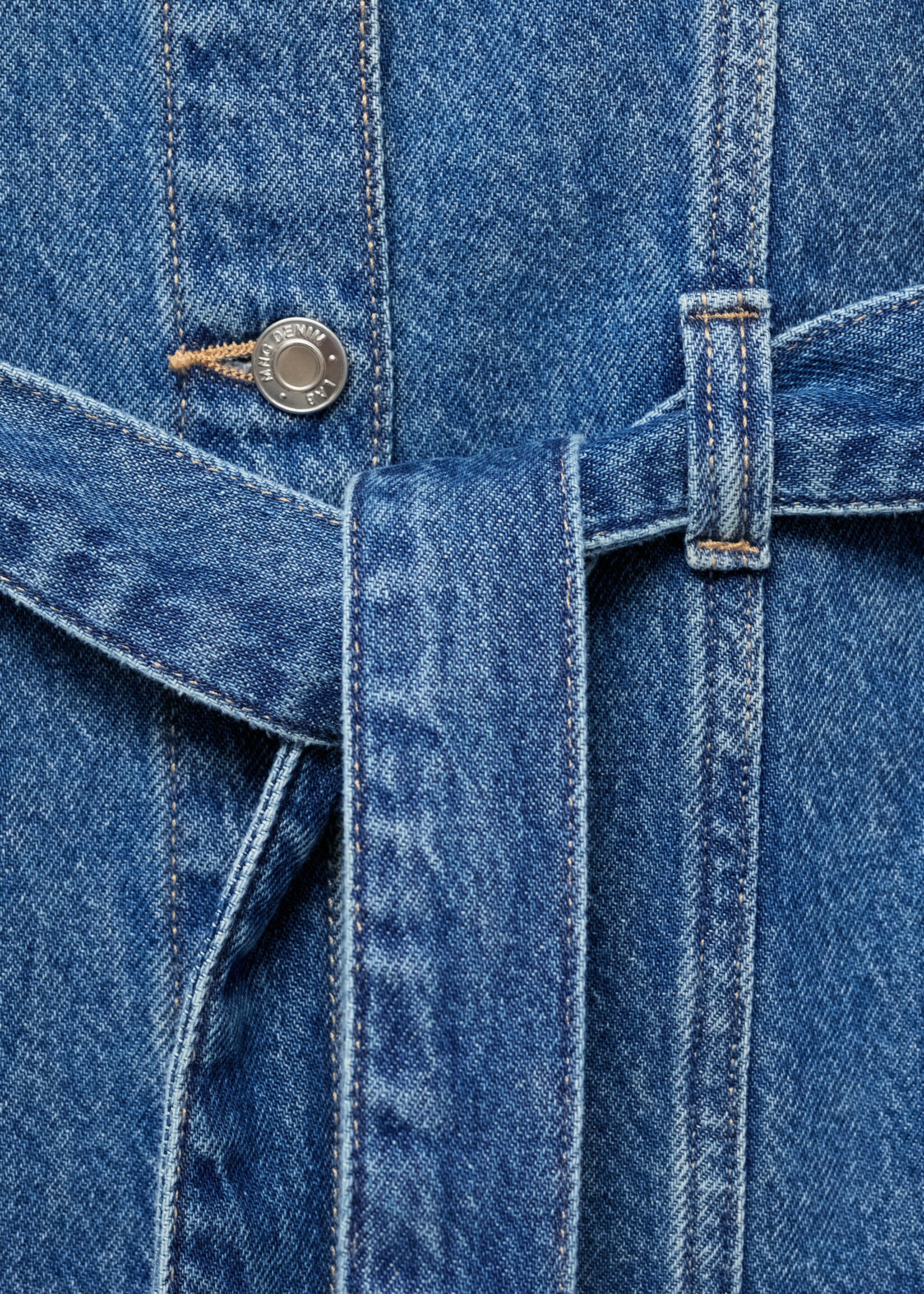 Short denim dress - Details of the article 8, Dark Blue. Ref: 17085151-00.