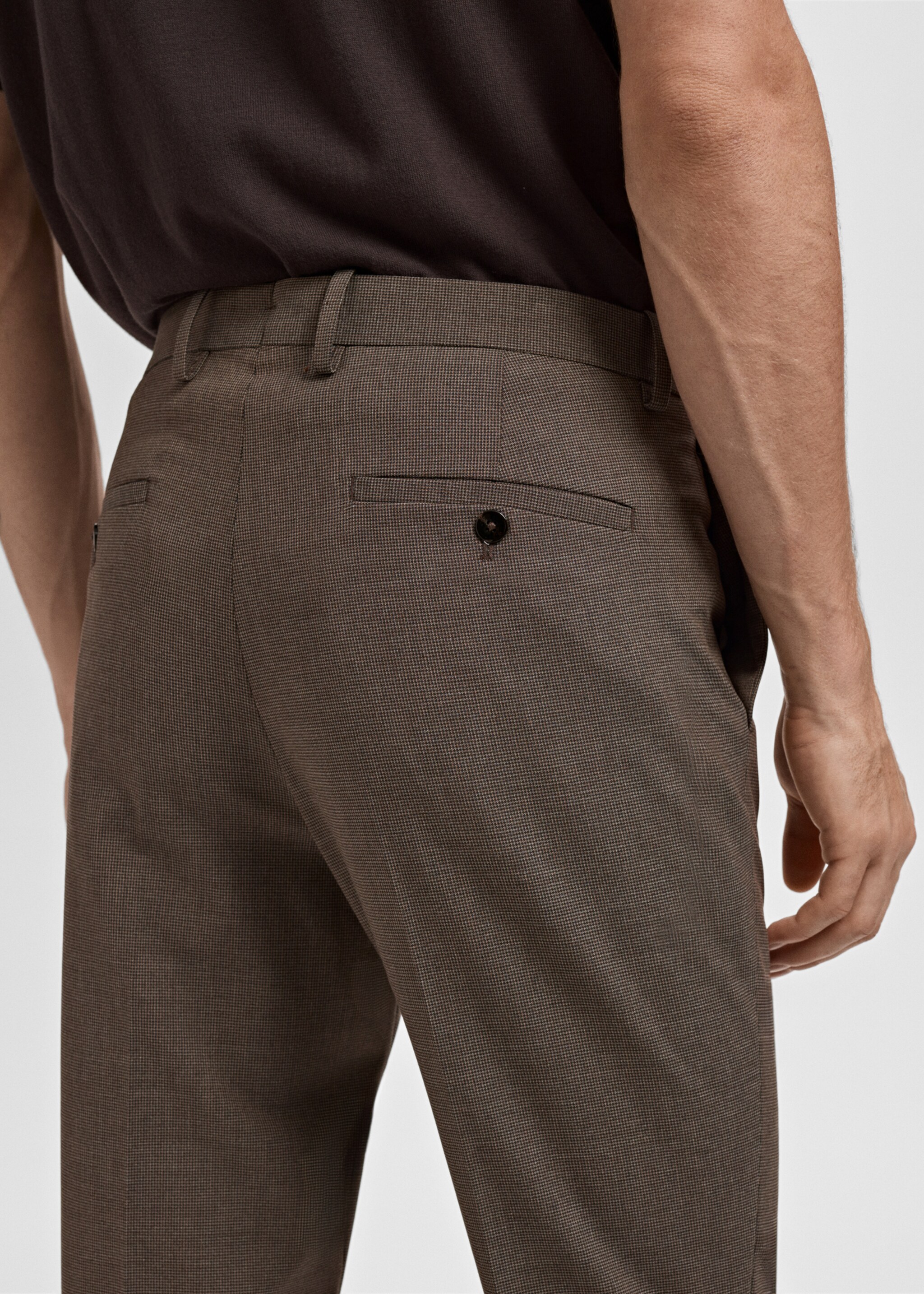 Παντελόνι κοστουμιού super slim fit Paris - Λεπτομέρεια του προϊόντος 2, Καφέ. Ref: 17085152-00.