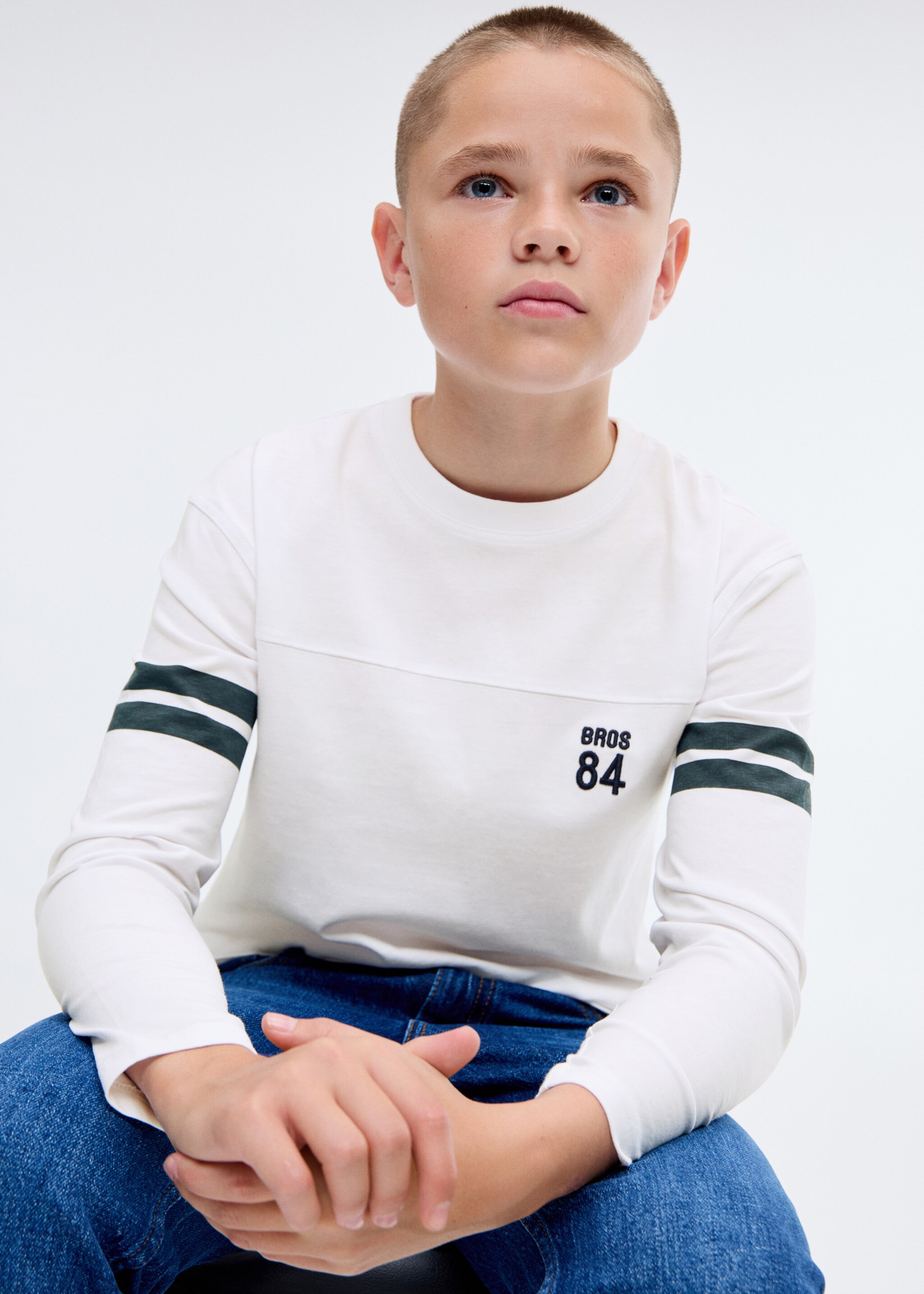 Embroidered printed T-shirt - Medium plane, White. Ref: 17085155-00.