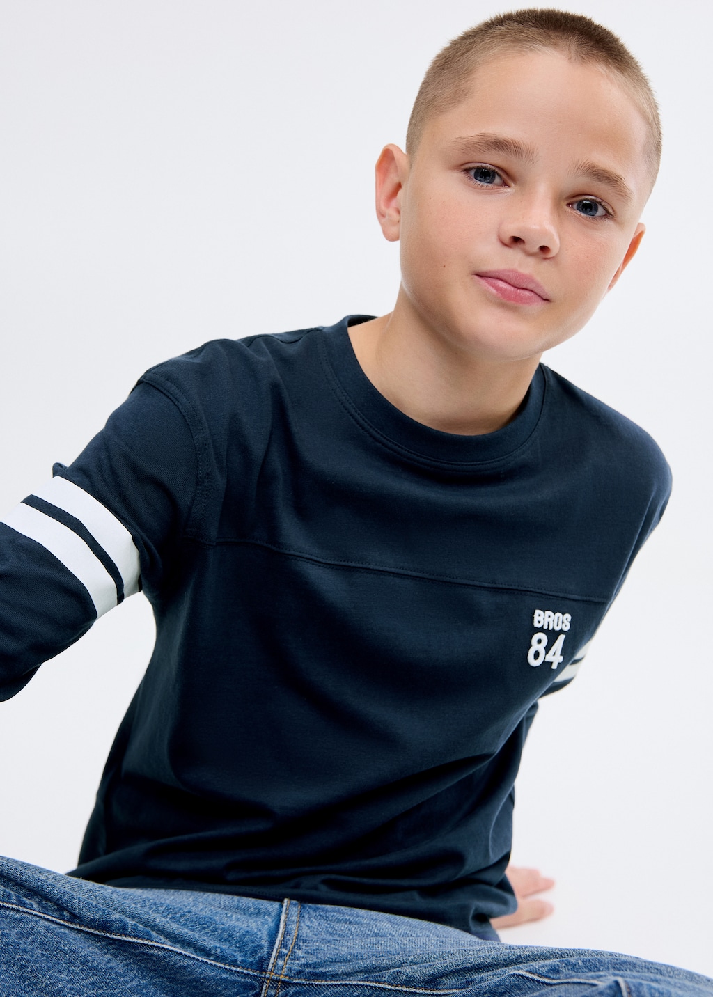 Embroidered printed T-shirt