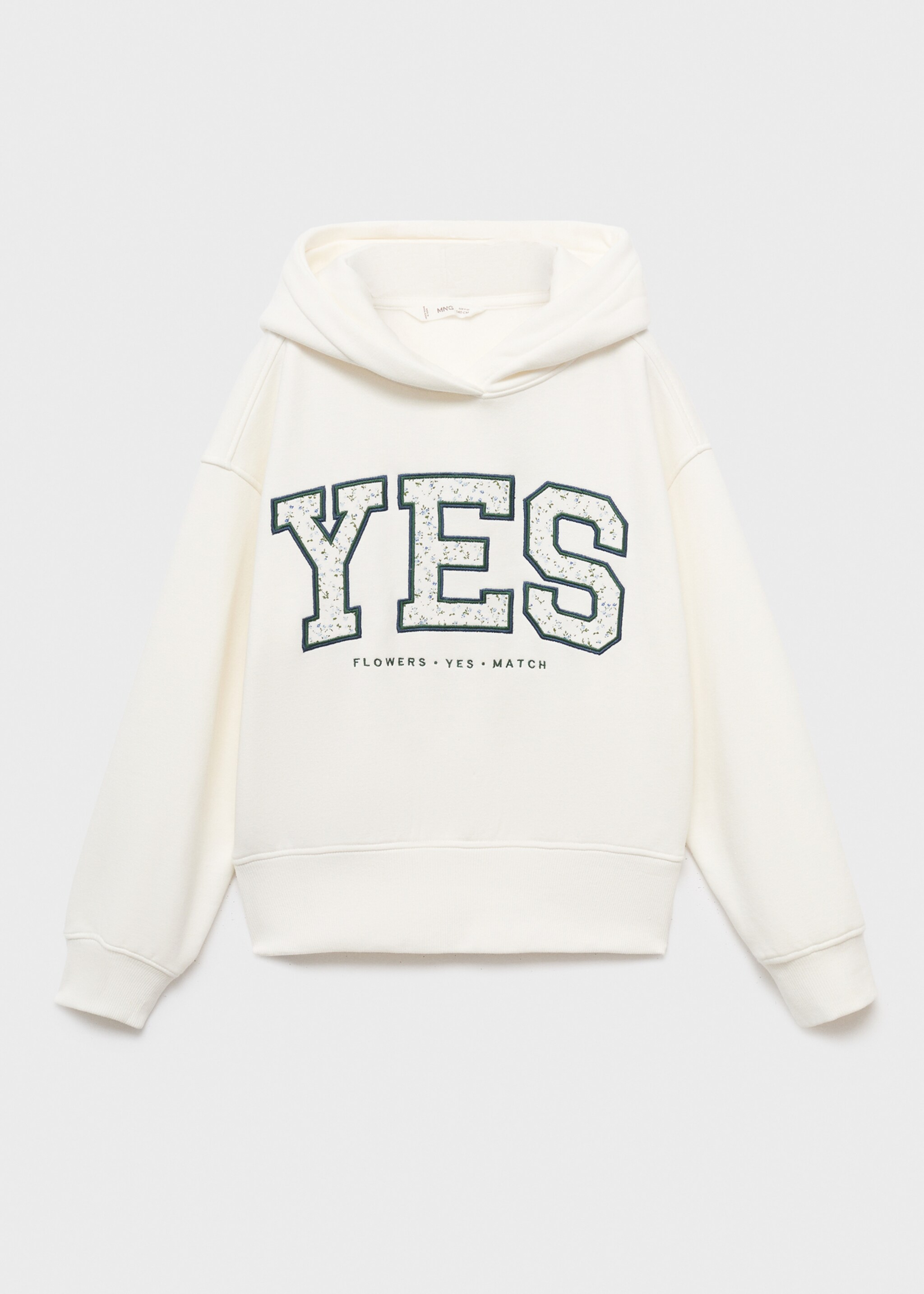 Geborduurd sweatshirt met bloemenprint - Artikel zonder model, Gebroken wit. Ref: 17085157-00.