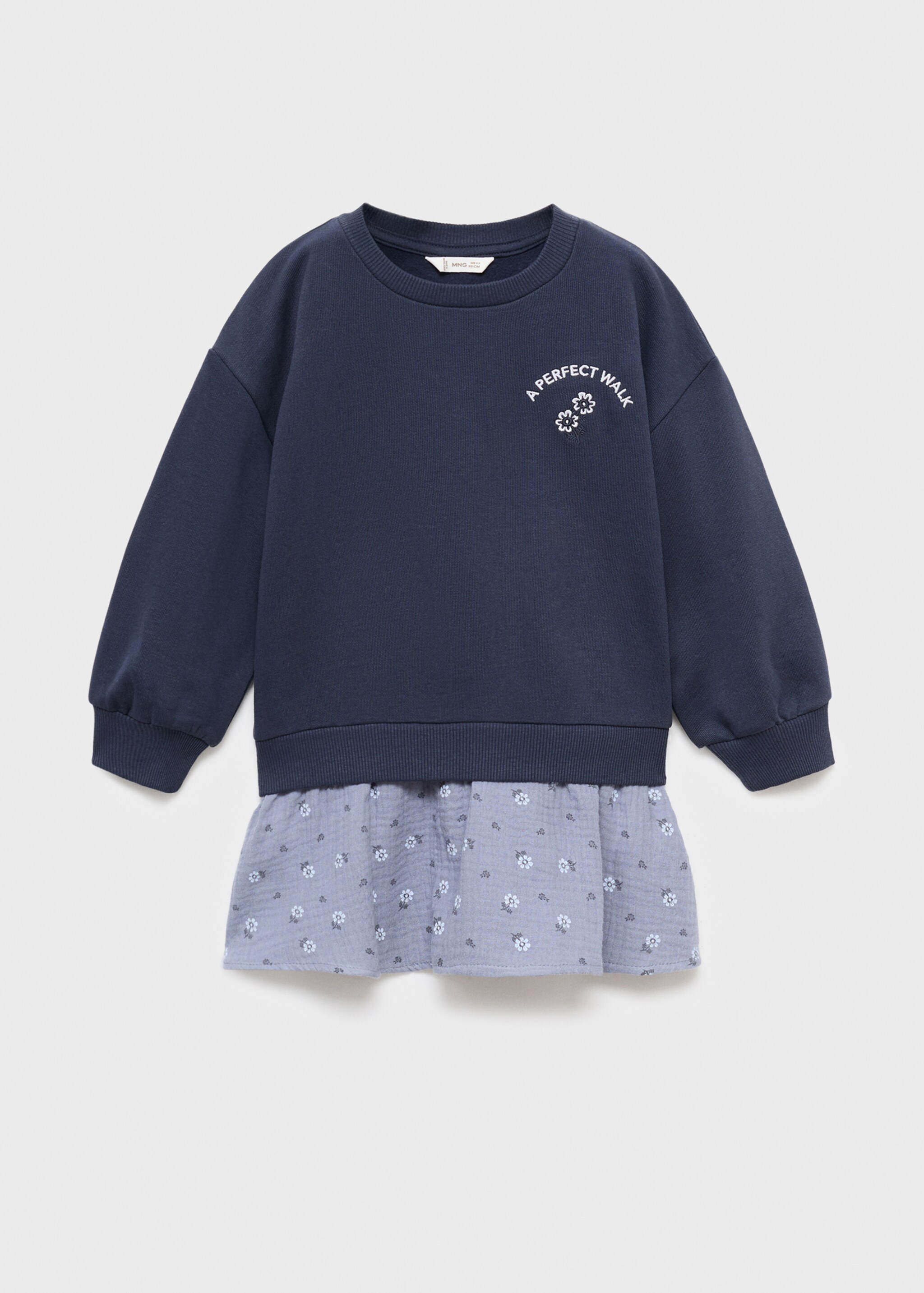 Floral sweatshirt dress - Article without model, Dark Navy. Ref: 17085159-00.