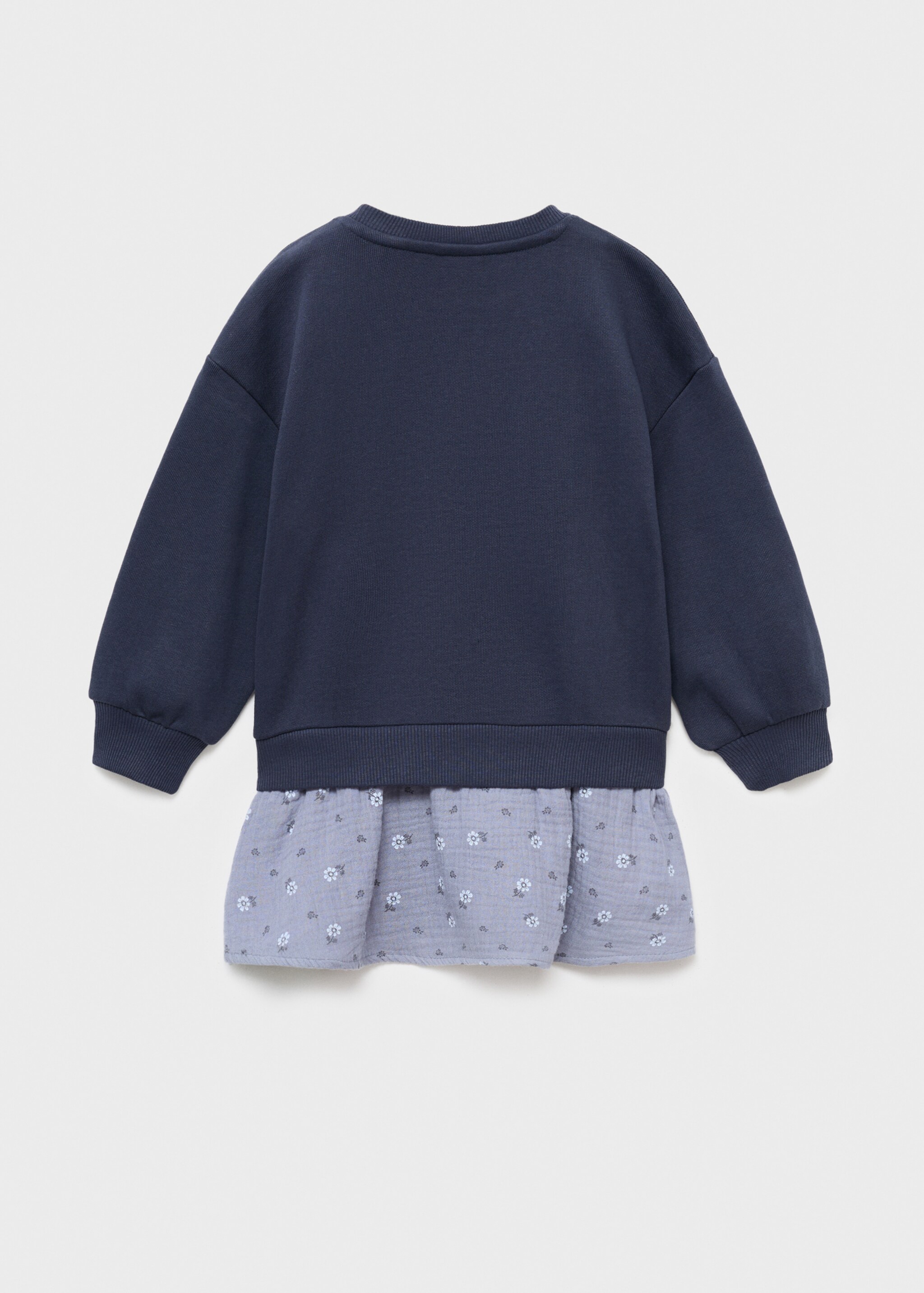 Floral sweatshirt dress - Reverse of the article, Dark Navy. Ref: 17085159-00.